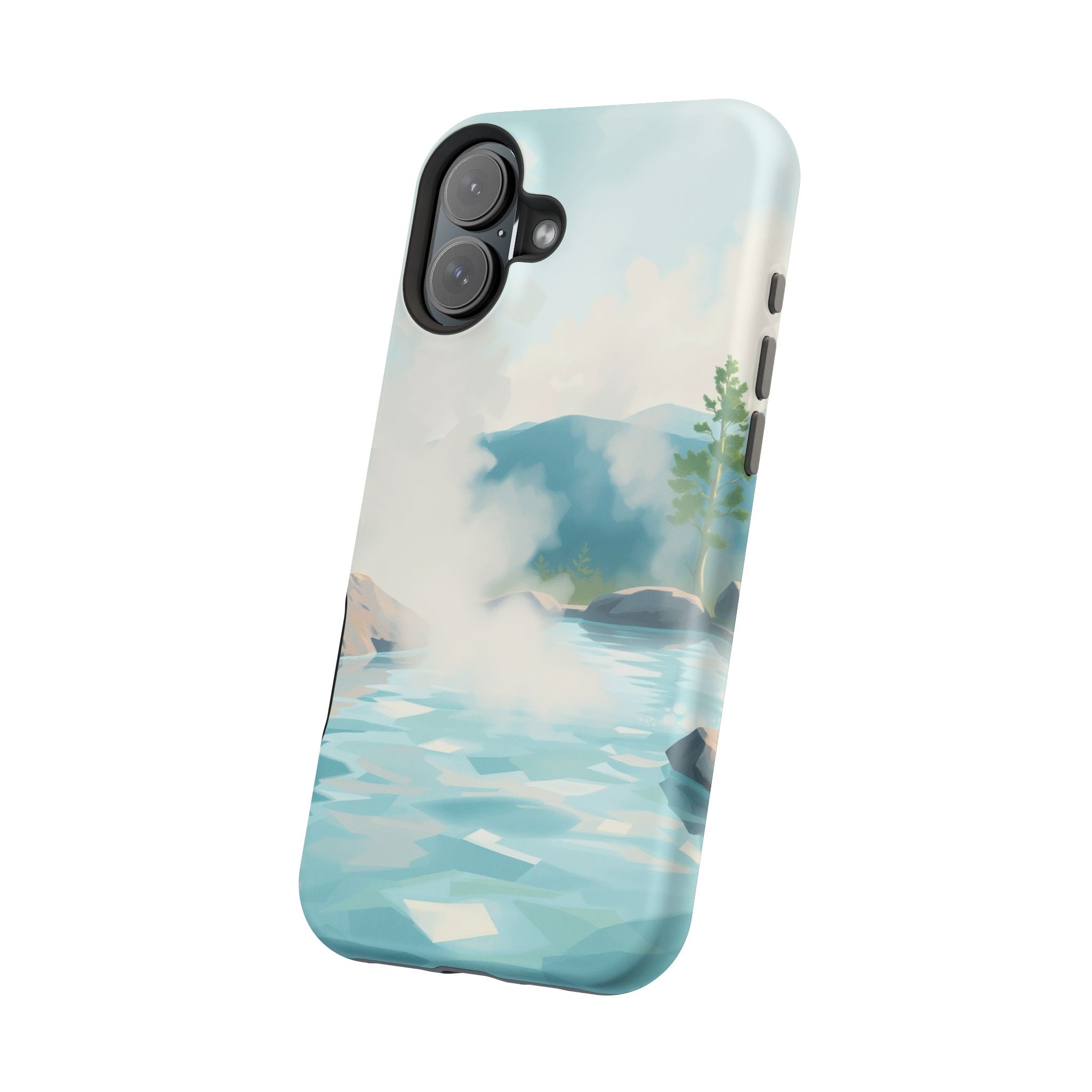 iPhone Mint And Blush Hot Spring Steam Slim Everyday Designer Case · iPhone Case