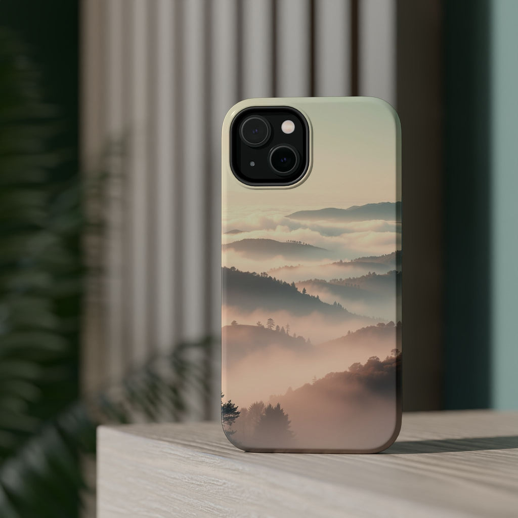 iPhone Mint And Blush Fog Rolling Over Hills Slim iPhone Everyday · iPhone Case
