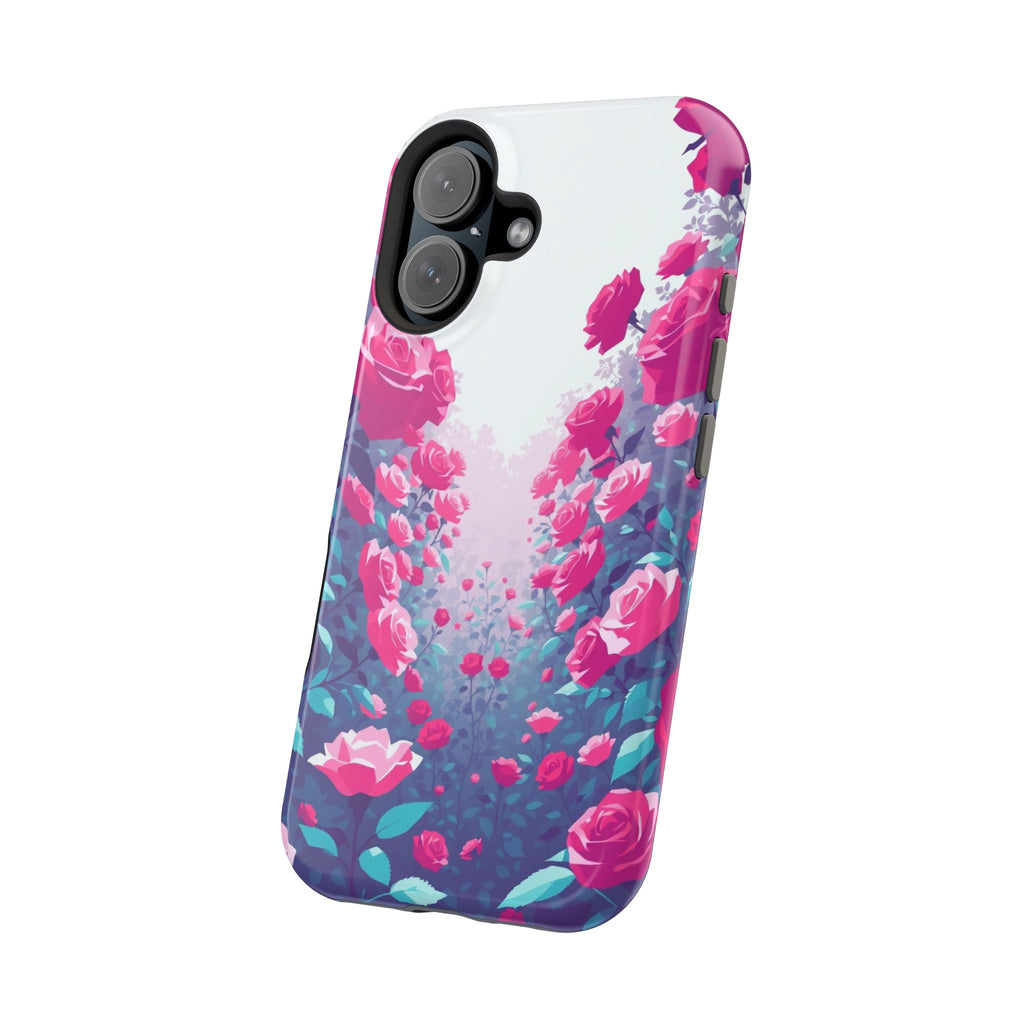 iPhone Cyan And Magenta Rose Garden Slim Everyday Designer Case · iPhone Case
