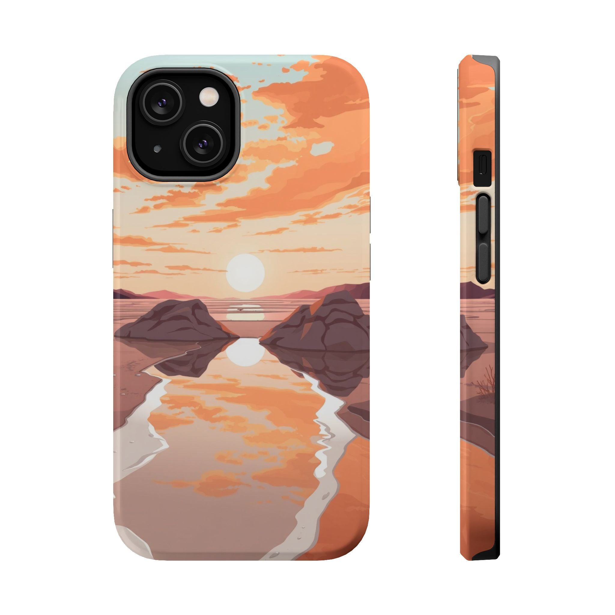 iPhone Sunset Amber And Peach Salt Flat Mirror Soft iPhone Finish · iPhone Case