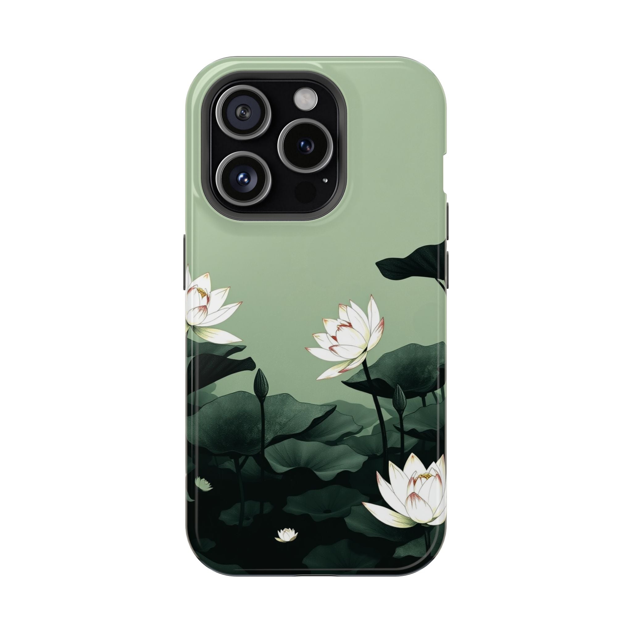 iPhone Sage And Ivory Lotus Pond Bold Modern Everyday Snap Case · iPhone Case