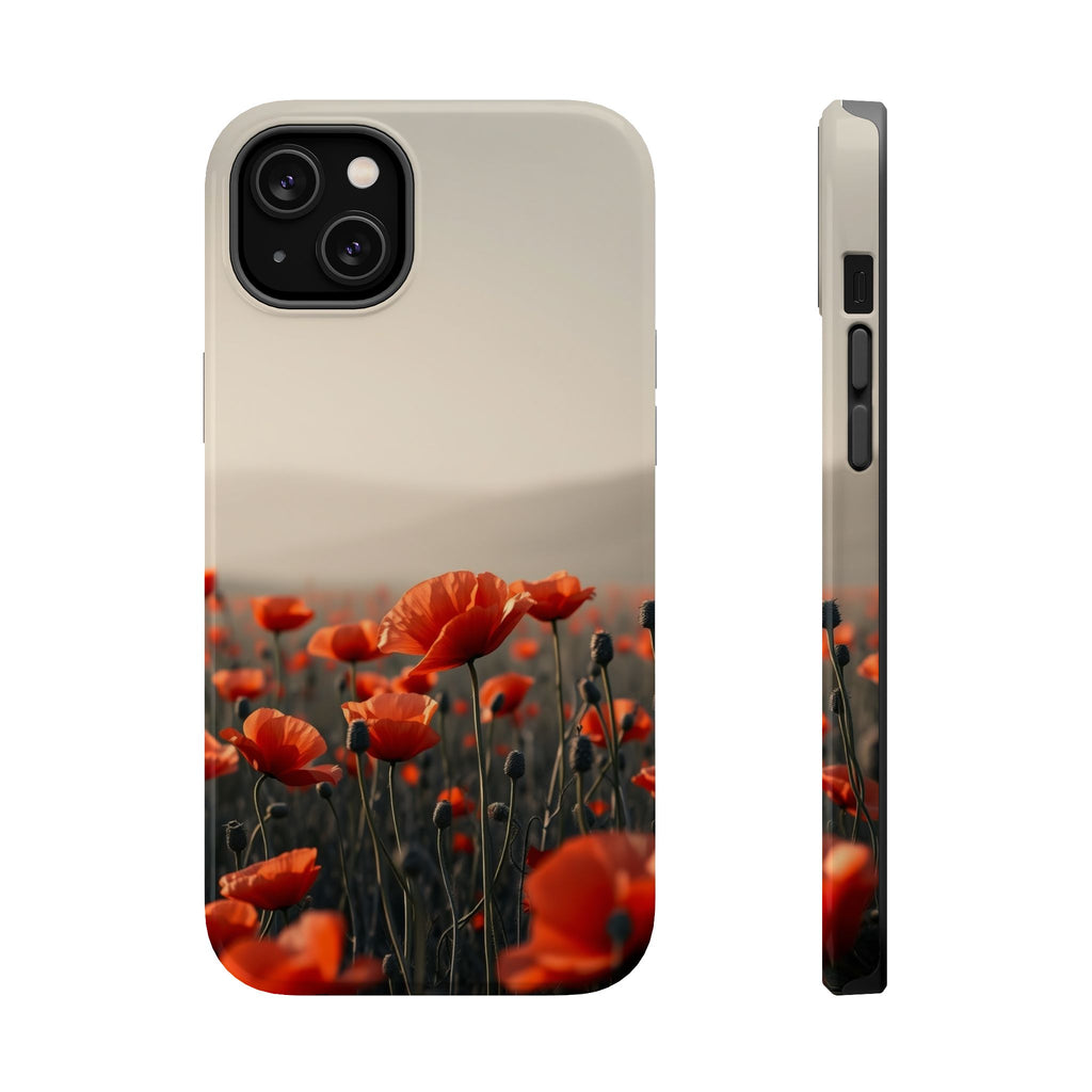 iPhone Charcoal And Copper Poppy Field Slim Everyday Designer Case · iPhone Case