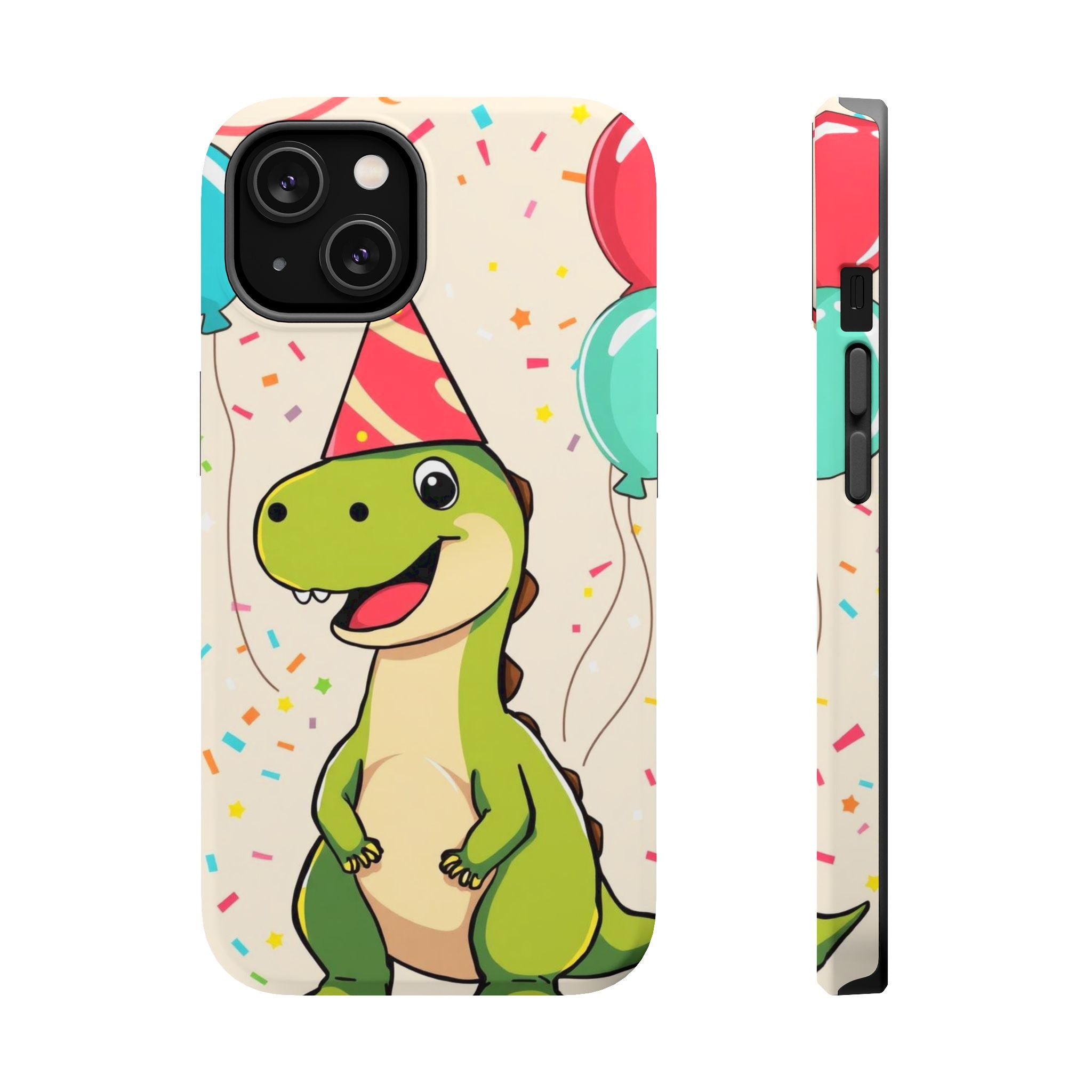 iPhone Dino with Party Hat Kids Fun Phone Case Gift Slim Snap Case · iPhone Case