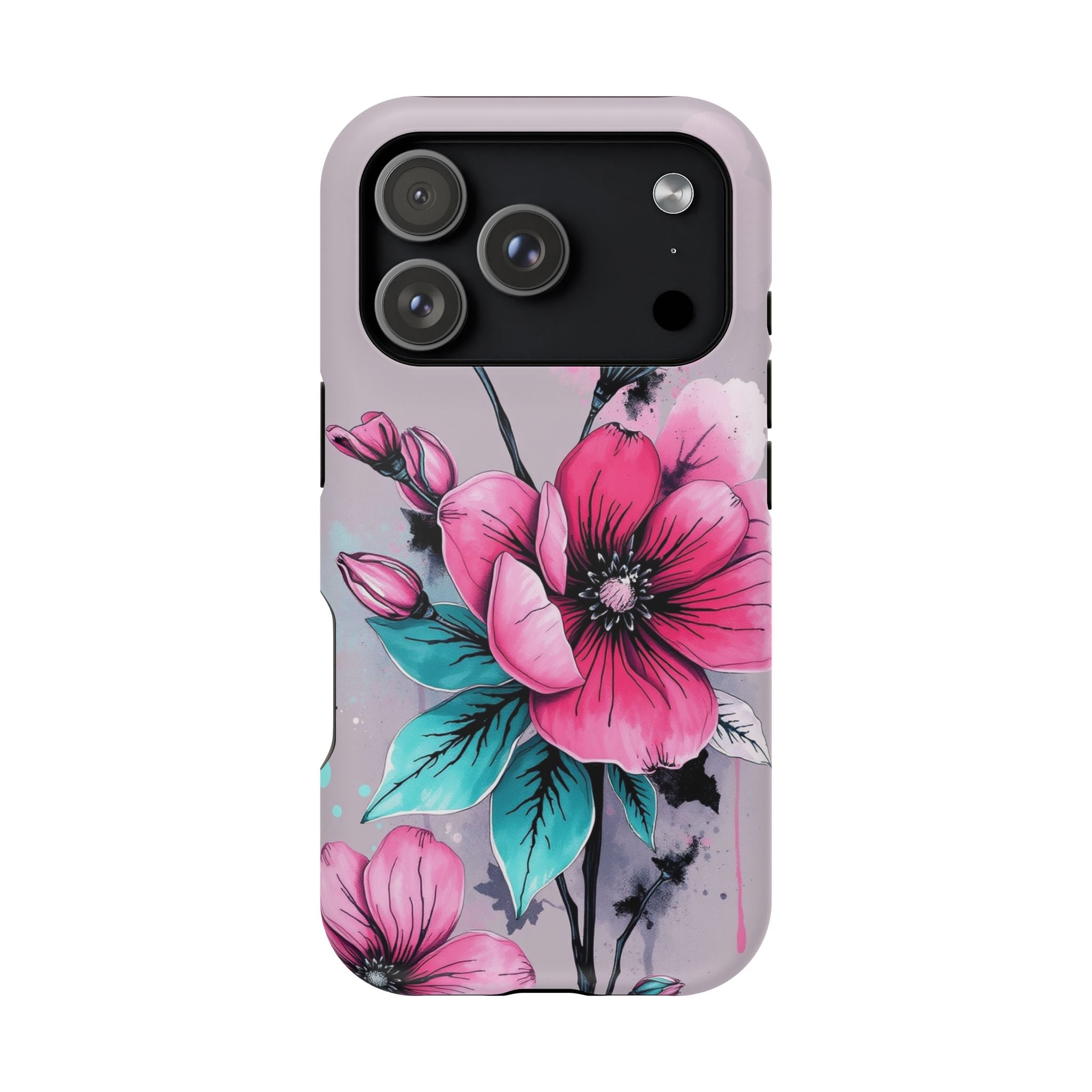 iPhone Mint And Blush Floral Ink Wash Slim Everyday Designer Case · iPhone Case