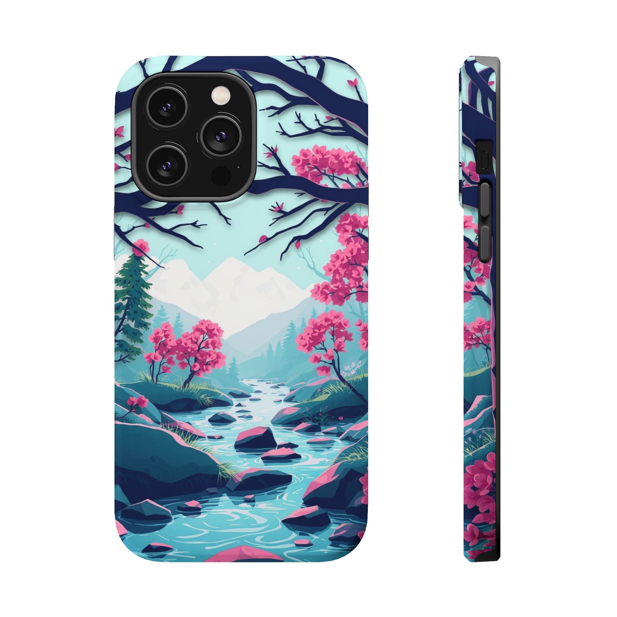 iPhone Cyan And Magenta Spring Creek Slim Everyday Designer Case · iPhone Case
