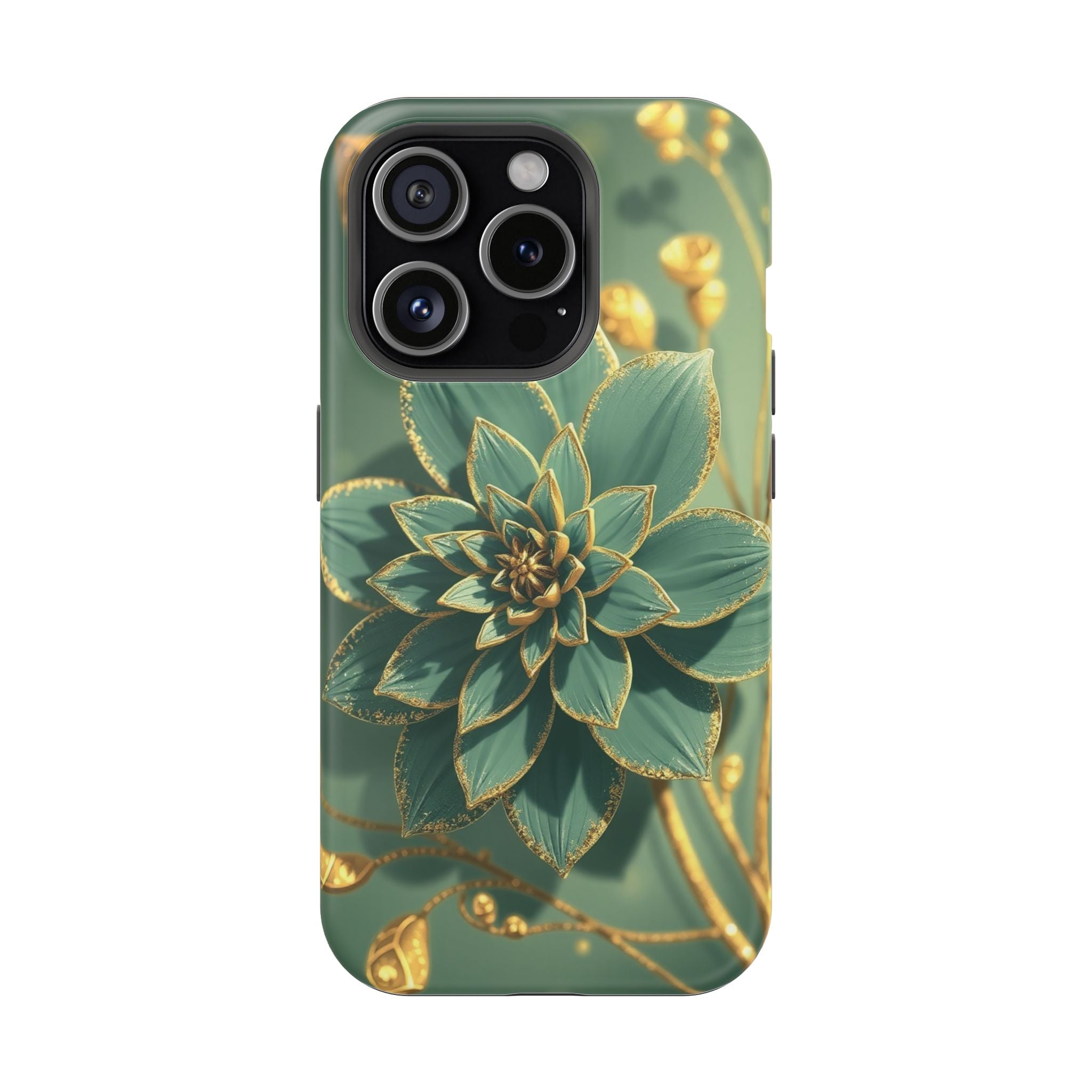 iPhone Floral Gold Foil Pixel Art -Bit Slim Everyday Designer Case · iPhone Case