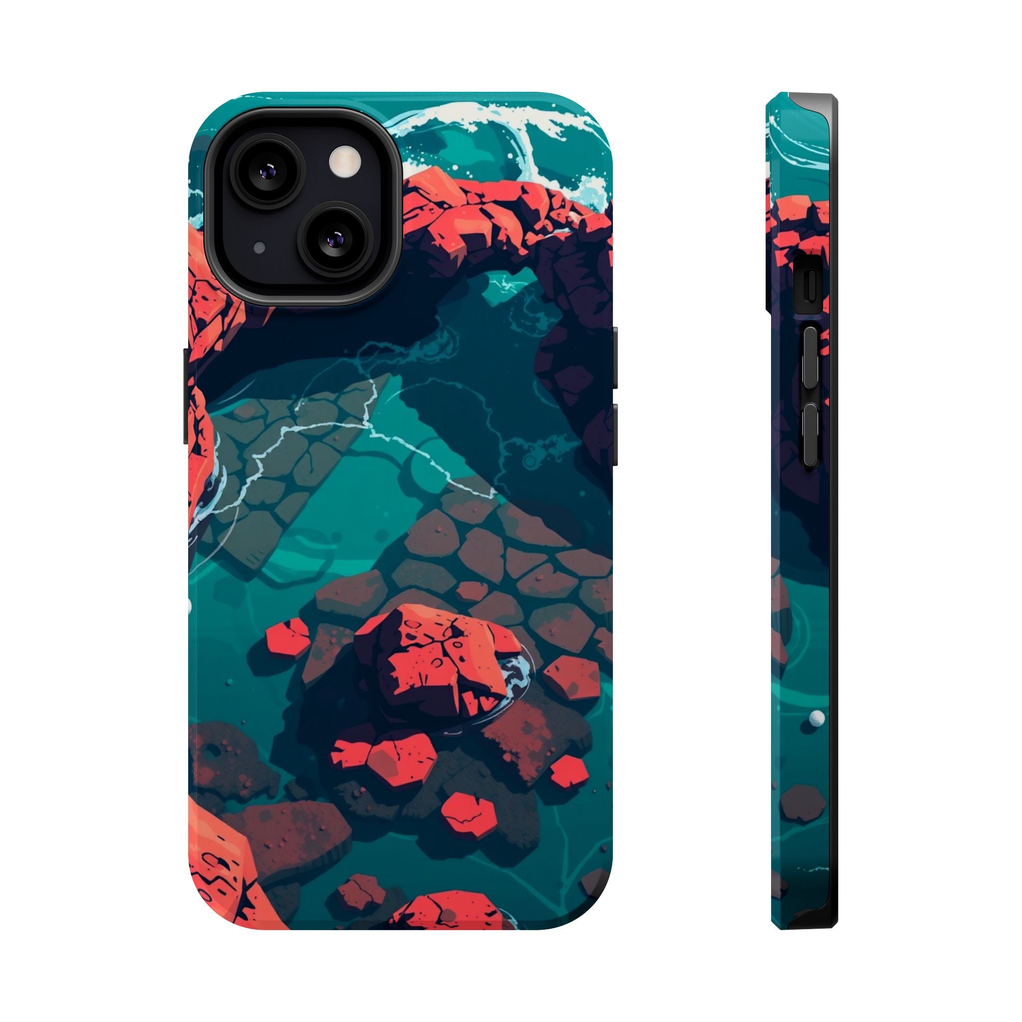 iPhone Tidal Pool Pixel Art -Bit Bold Modern Everyday Snap Case · iPhone Case