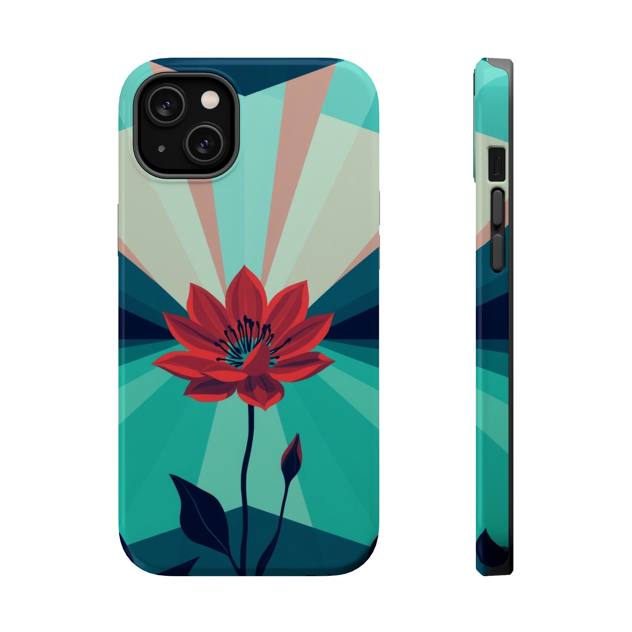 iPhone Teal And Coral Night Bloomer Slim Everyday Designer Case · iPhone Case