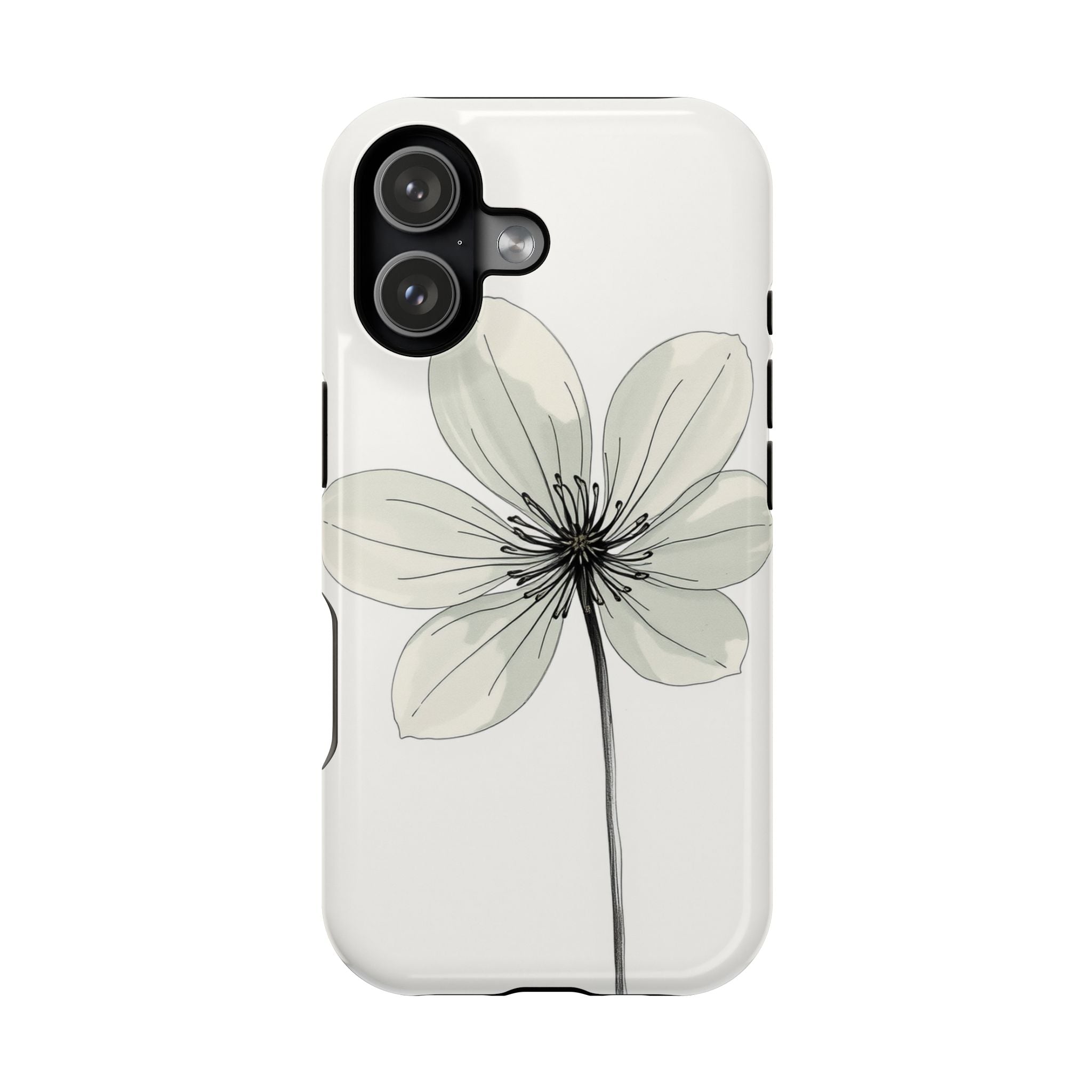 iPhone Sage And Ivory Floral Ink Wash Slim Everyday Designer Case · iPhone Case