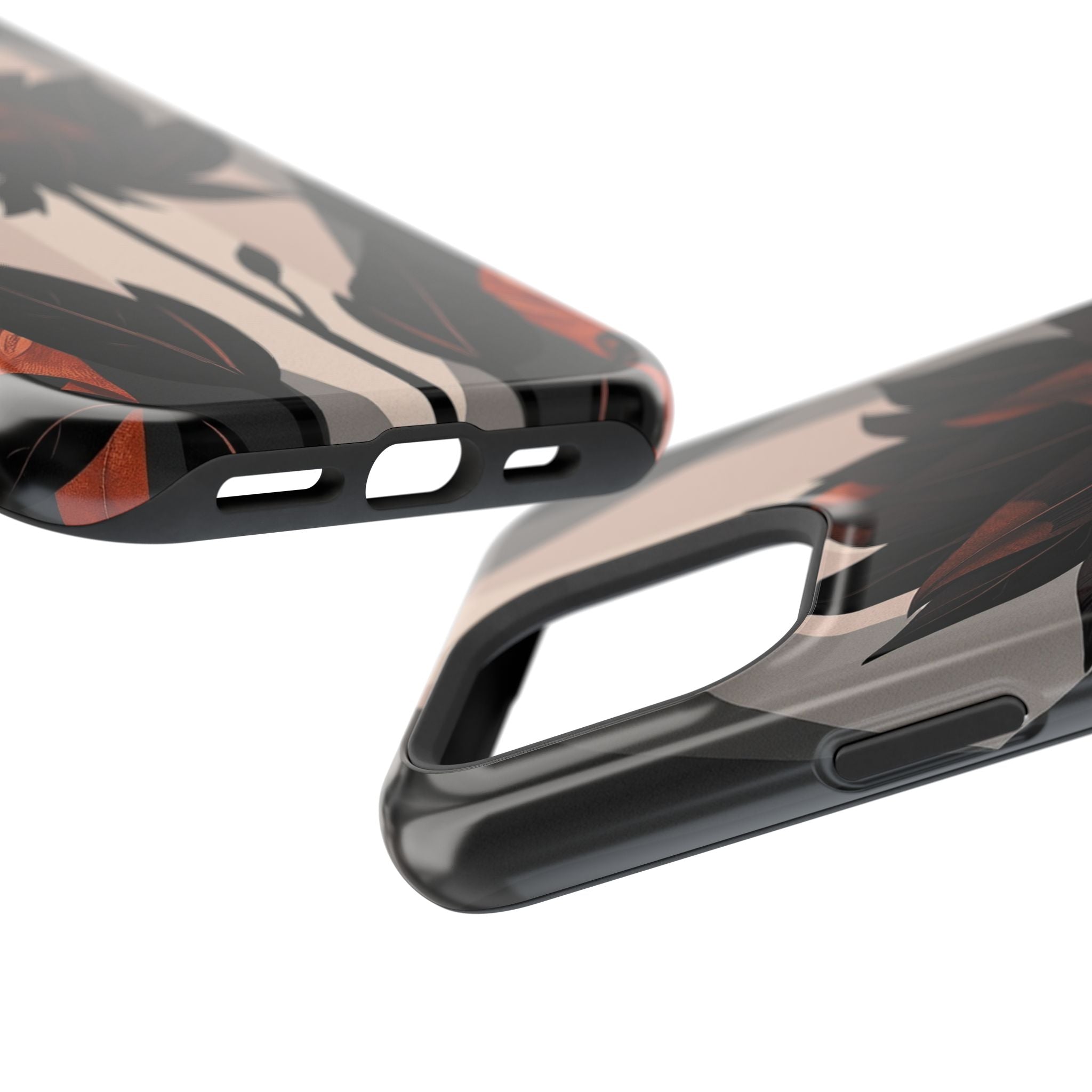 iPhone Charcoal And Copper Floral Silhouette Slim iPhone Everyday · iPhone Case
