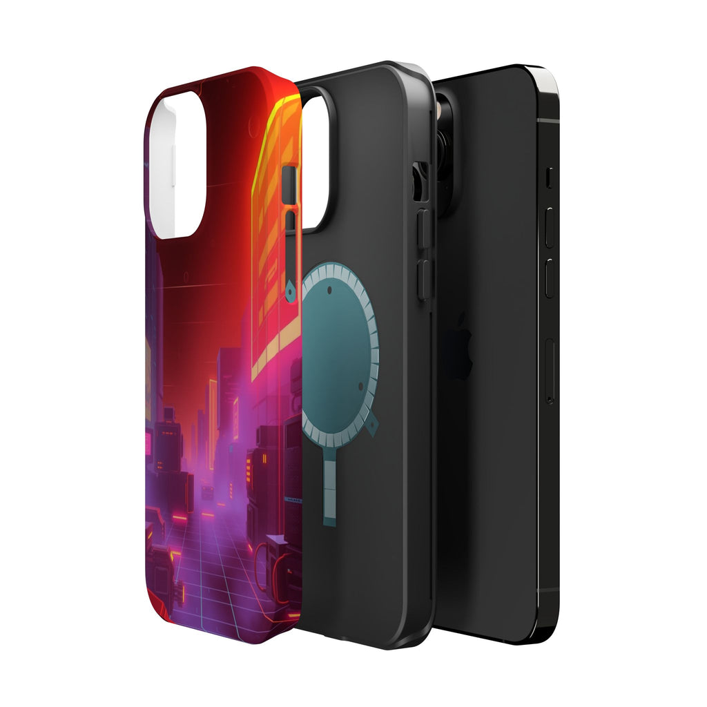iPhone Dreamy 80s Grid Synthwave Design Slim Everyday Designer Case · iPhone Cas