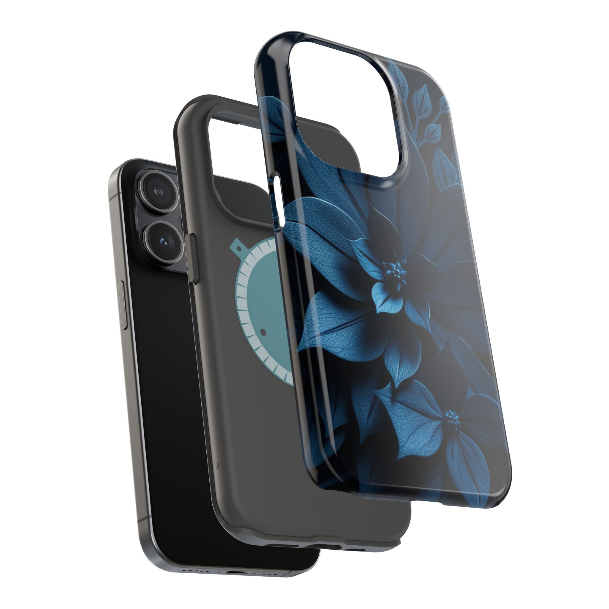 iPhone Midnight Blue And Silver Floral Dark Academia iPhone Slim · iPhone Case