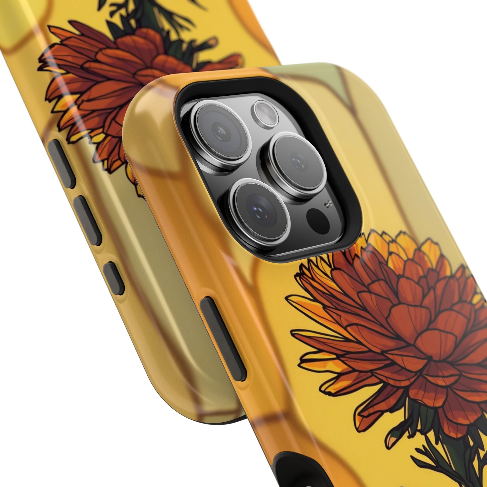 iPhone Sunset Amber And Peach Ranunculus Stack Soft iPhone Finish · iPhone Case