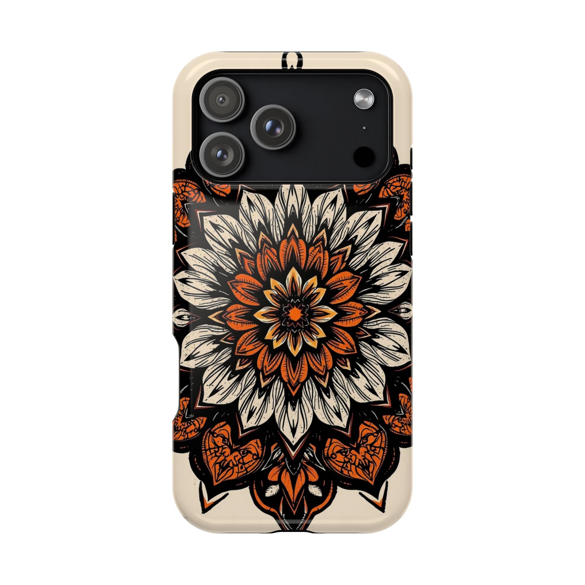 iPhone Burnt Orange And Sand Floral Mandala Slim Snap Cas Carry Case · iPhone Ca