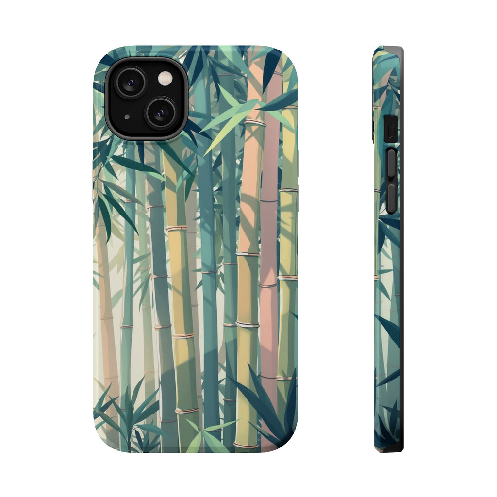 iPhone Mint And Blush Bamboo Grove Bold Modern Everyday Snap Case · iPhone Case