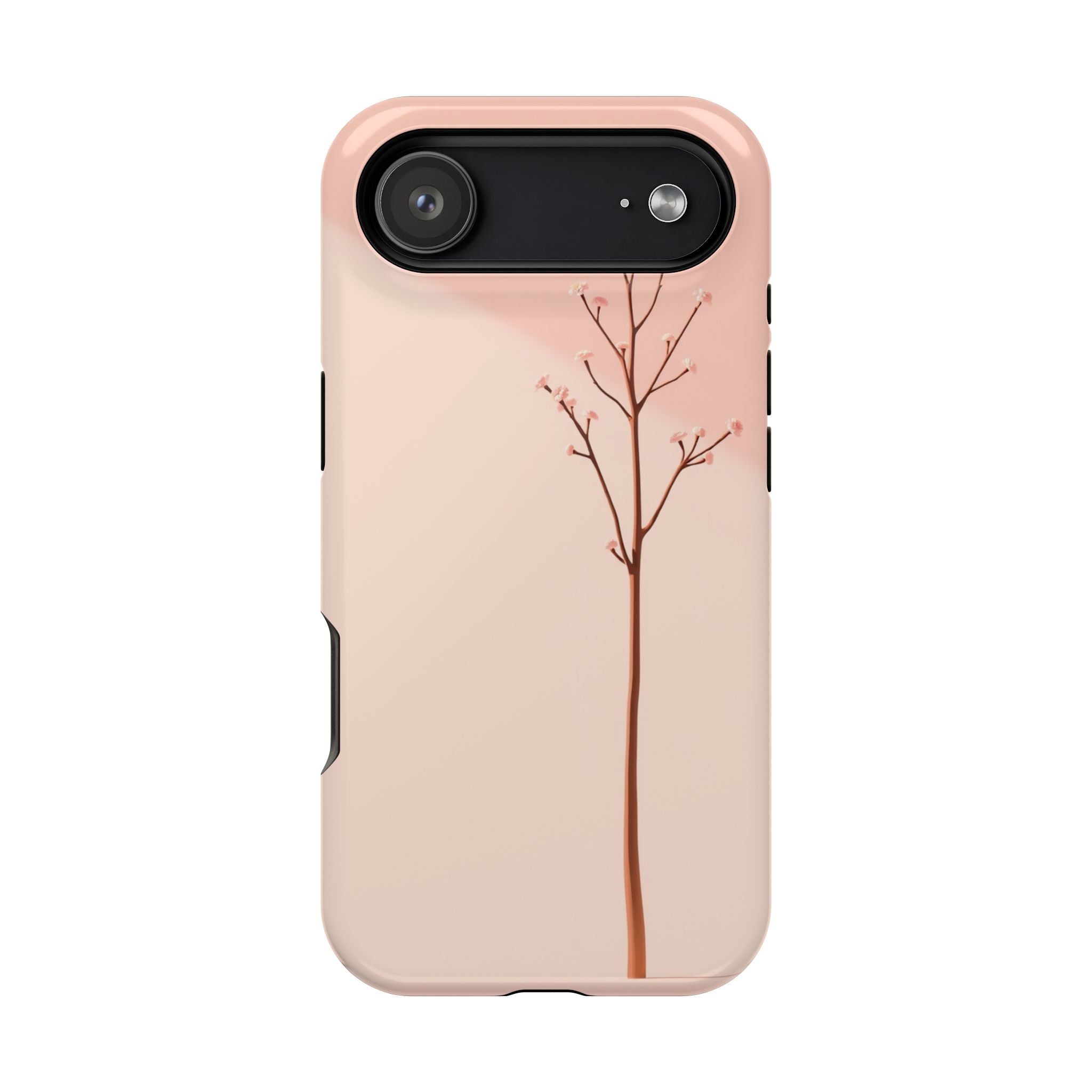 iPhone Rose Pink And Cream Minimalist Stem Slim iPhone Everyday · iPhone Case