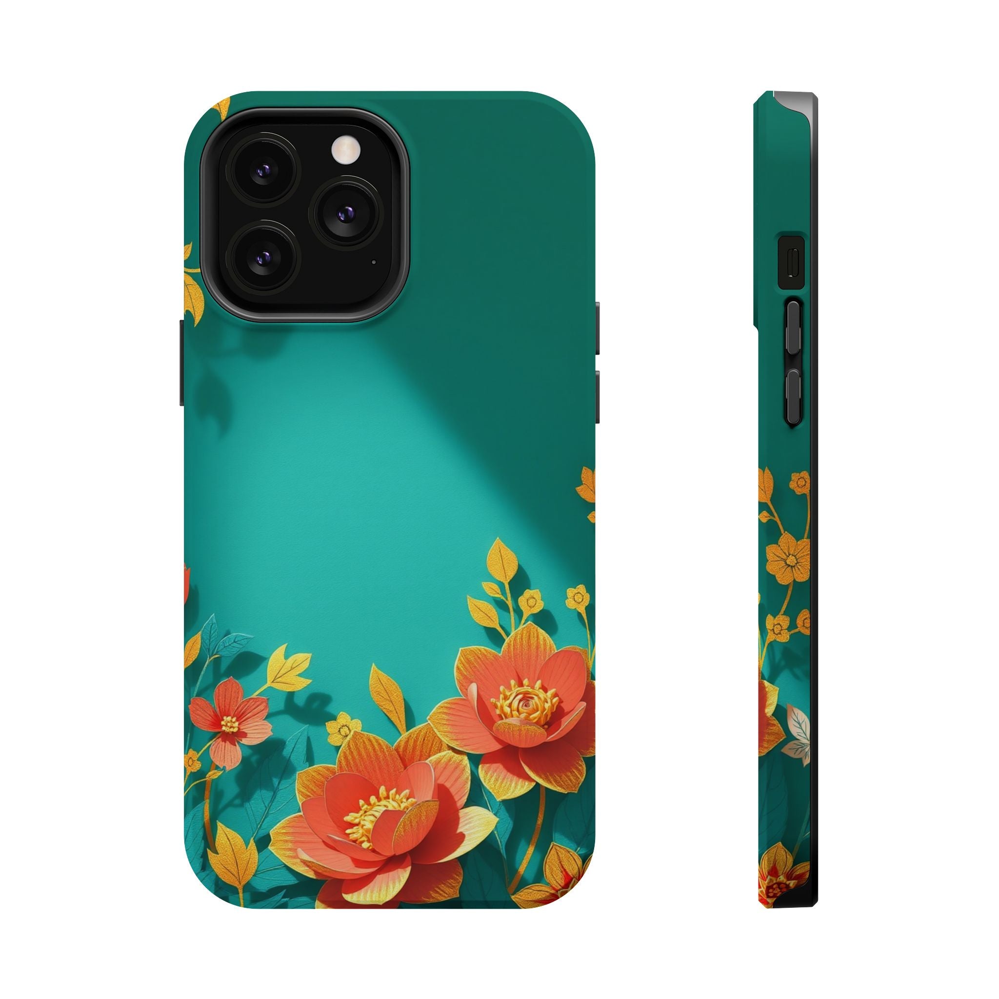 iPhone Floral Gold Foil Paper Cut Art Slim Everyday Designer Case · iPhone Case