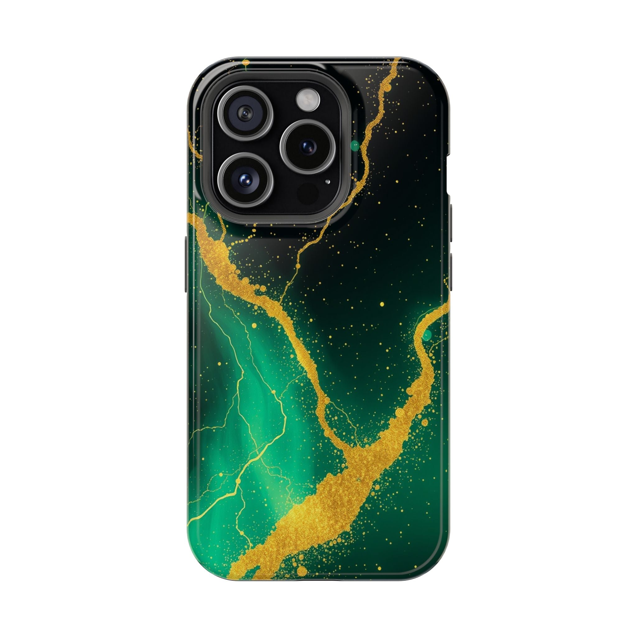 iPhone Emerald Green And Gold Petal Storm Slim iPhone Everyday Designer · iPhone