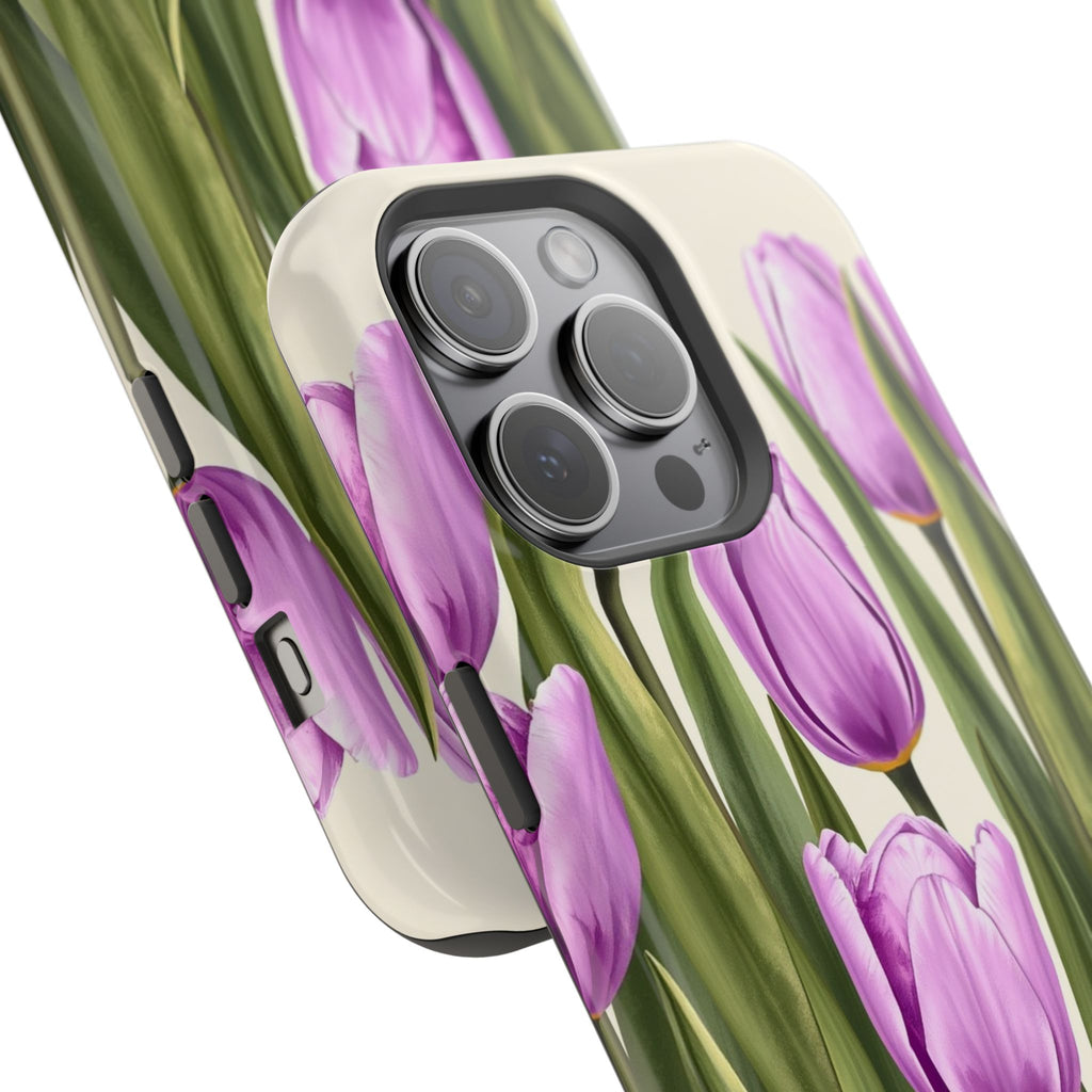 iPhone Tulip Row Electric Art 14 Bold Modern Everyday Snap Case · iPhone Case