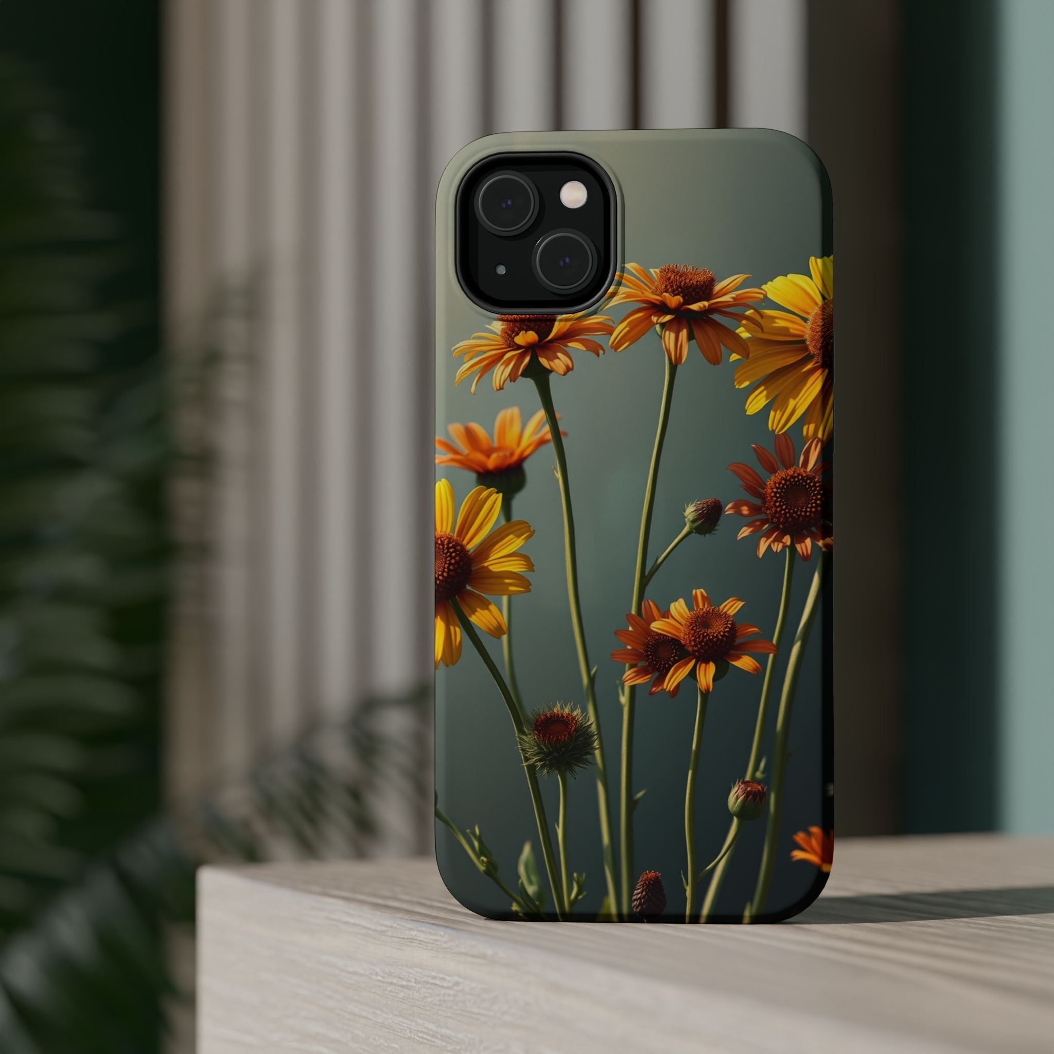 iPhone Mustard And Rust Wildflower Bunch Slim Everyday iPhone Designer · iPhone