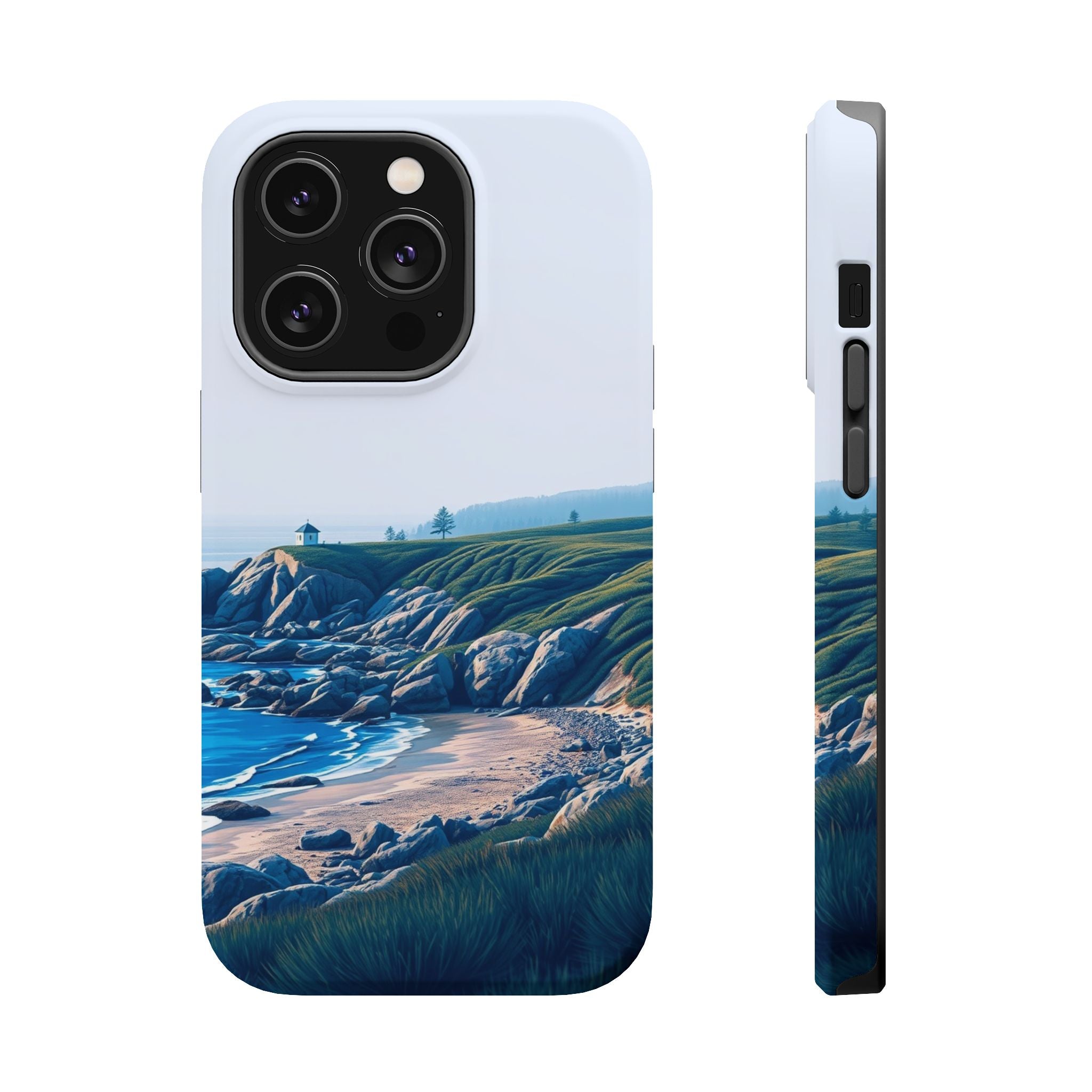 iPhone Midnight Blue And Silver Pebble Beach Soft iPhone 20 Finish · iPhone Case