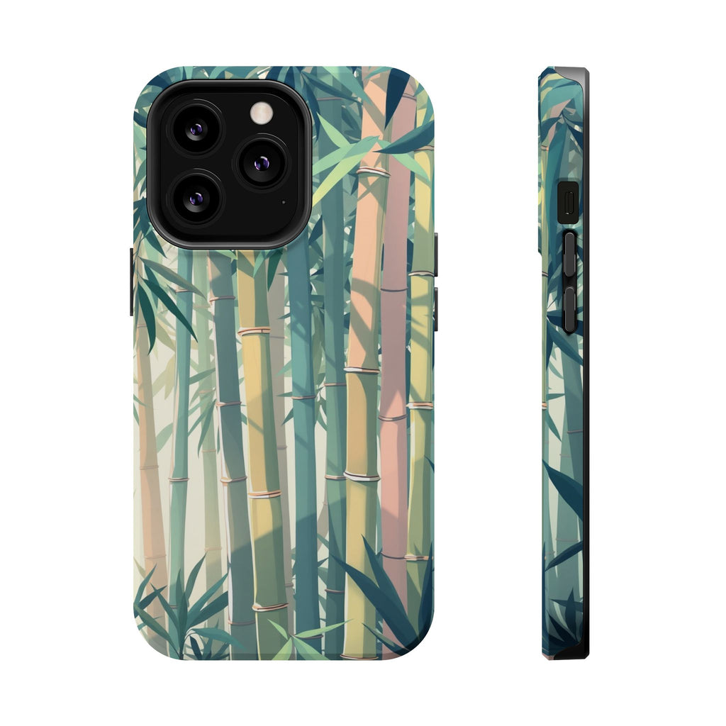 iPhone Mint And Blush Bamboo Grove Bold Modern Everyday Snap Case · iPhone Case