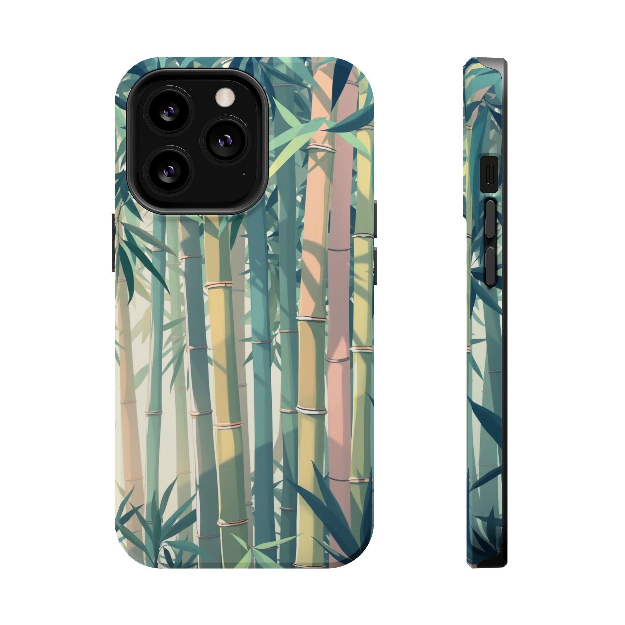 iPhone Mint And Blush Bamboo Grove Bold Modern Everyday Snap Case · iPhone Case