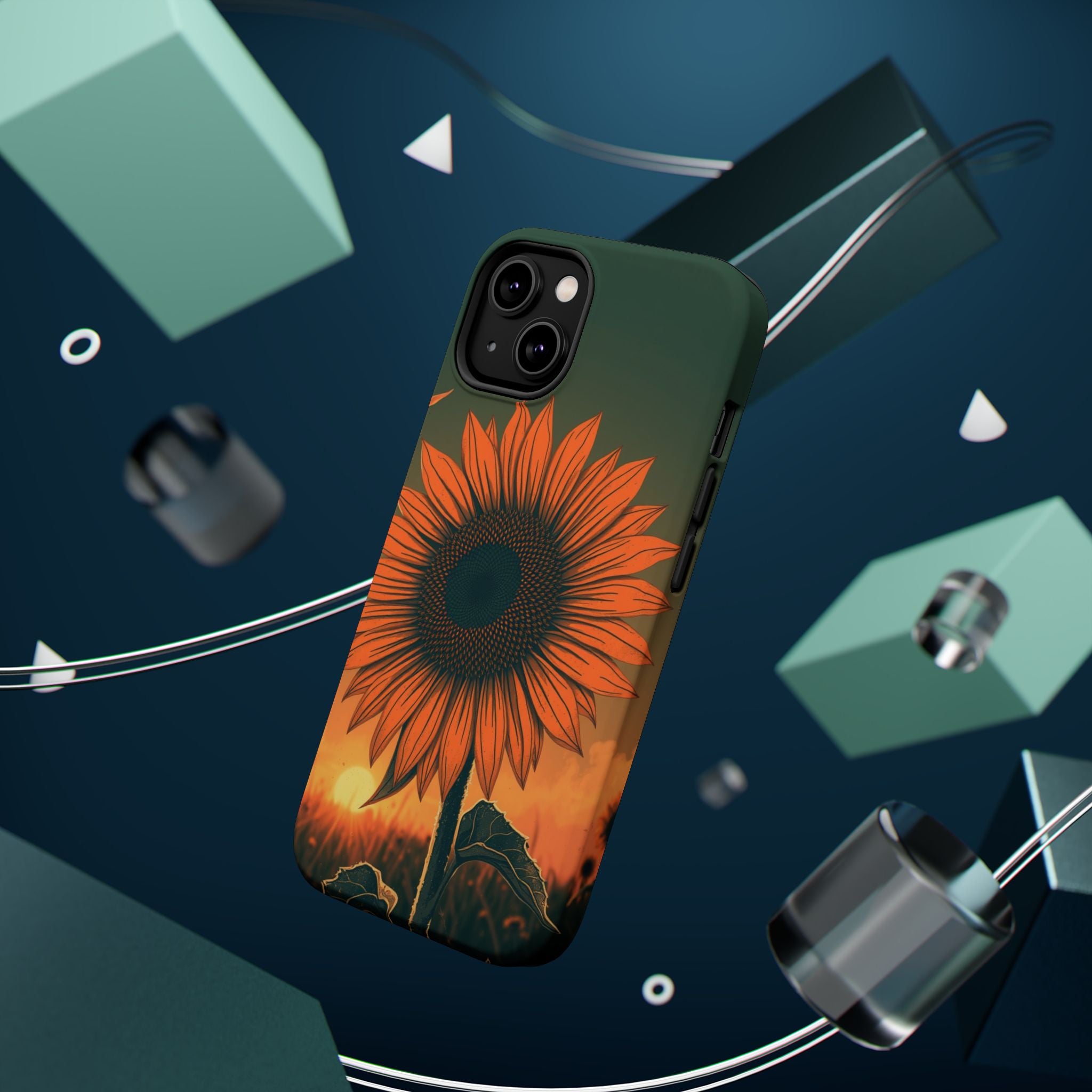 iPhone Charcoal And Copper Sunflower Prairie Slim iPhone Everyday · iPhone Case