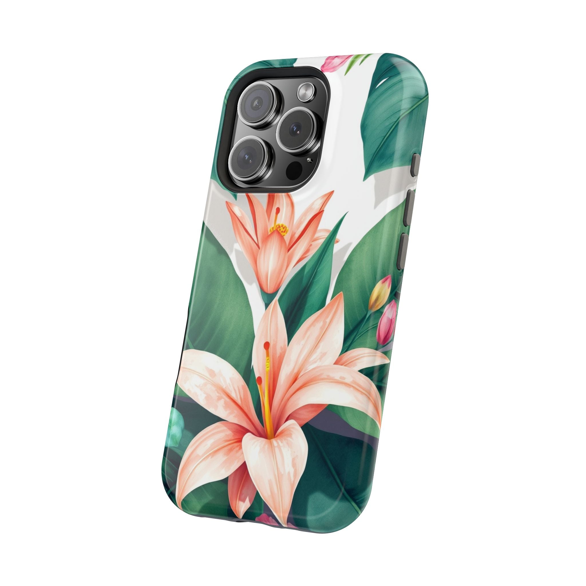 iPhone Tropical Bloom Sage And Ivory Slim Snap Case Gal · iPhone Case