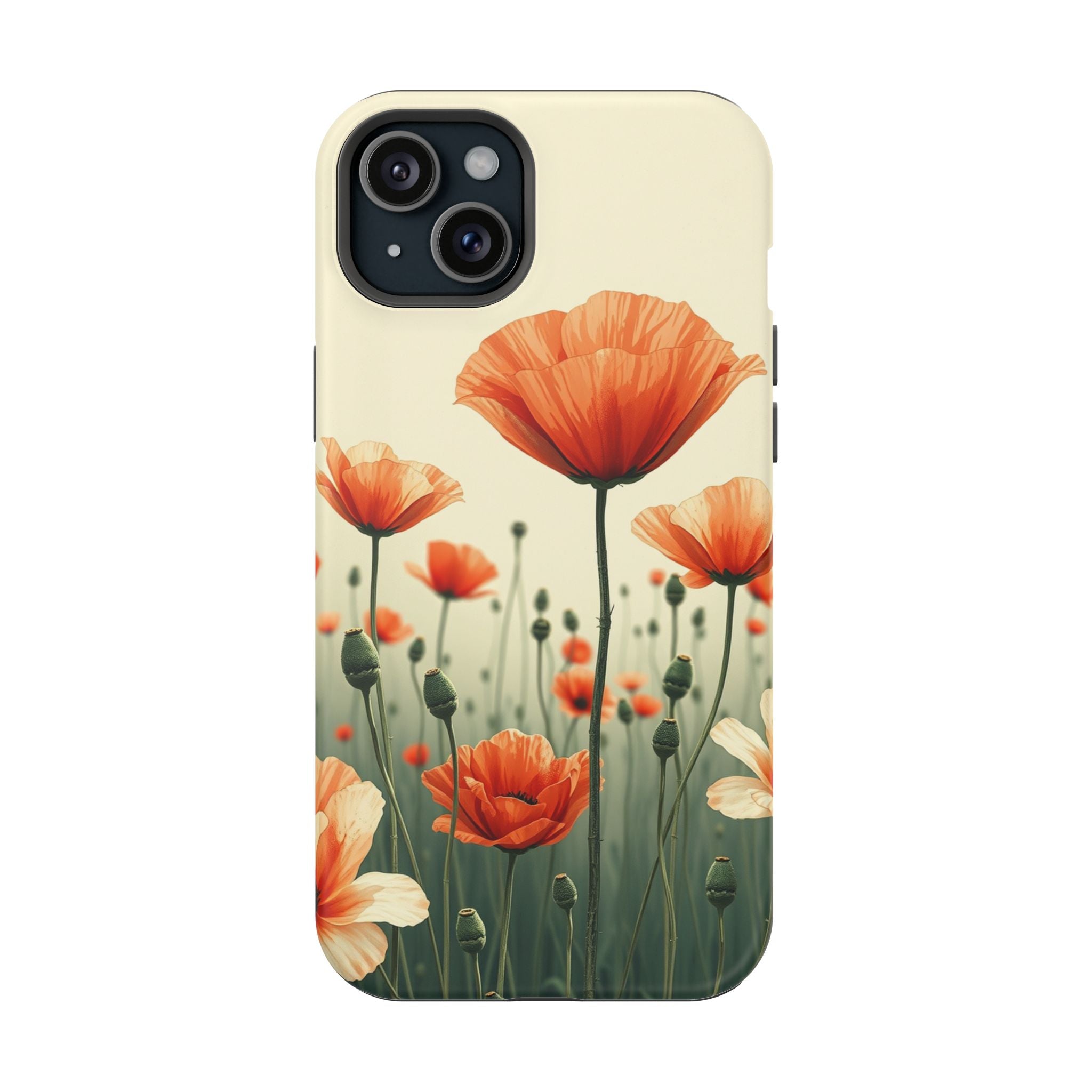 iPhone Sage And Ivory Poppy Field Bold Modern Everyday Snap Case · iPhone Case