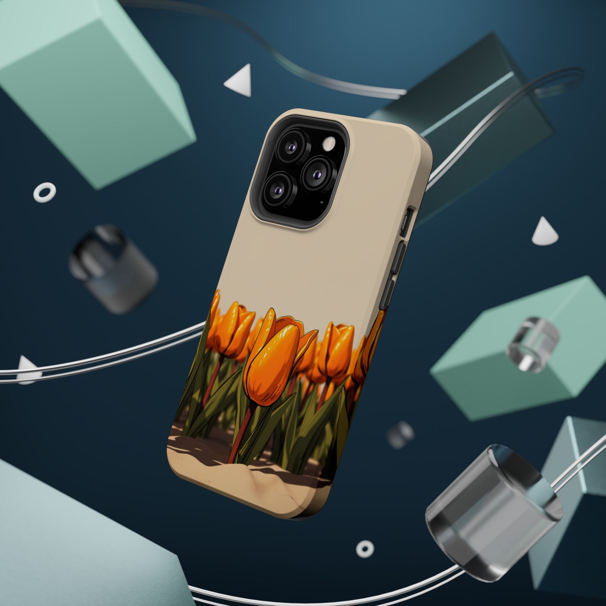 iPhone Burnt Orange And Sand Tulip Row Slim Everyday Designer Case · iPhone Case