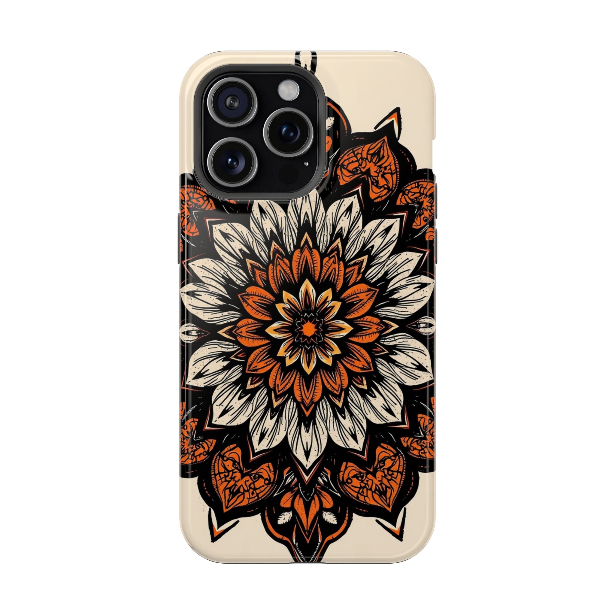 iPhone Burnt Orange And Sand Floral Mandala Slim Snap Cas Carry Case · iPhone Ca