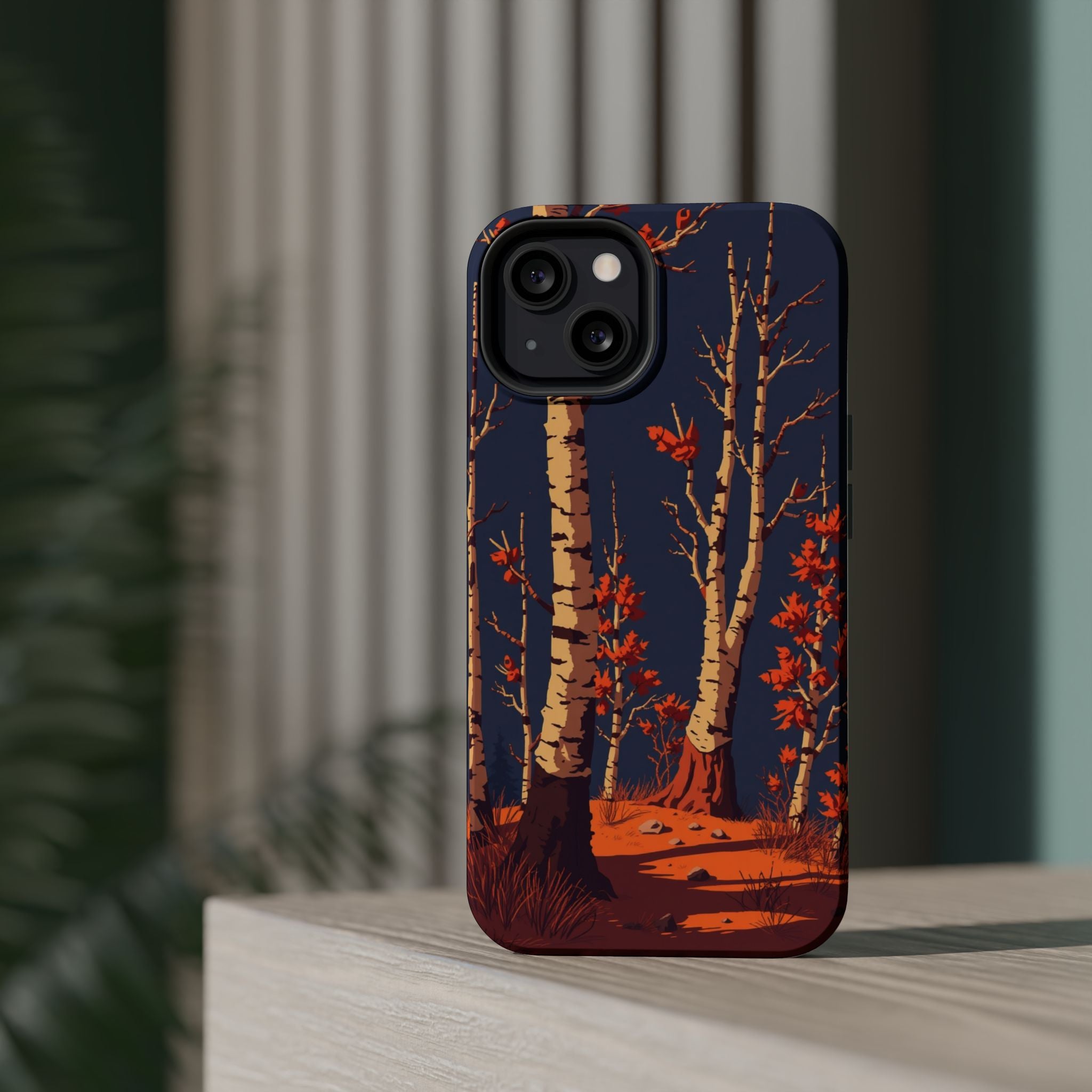iPhone Birch Grove Pixel Art -Bit Bold Modern Everyday Snap Case · iPhone Case
