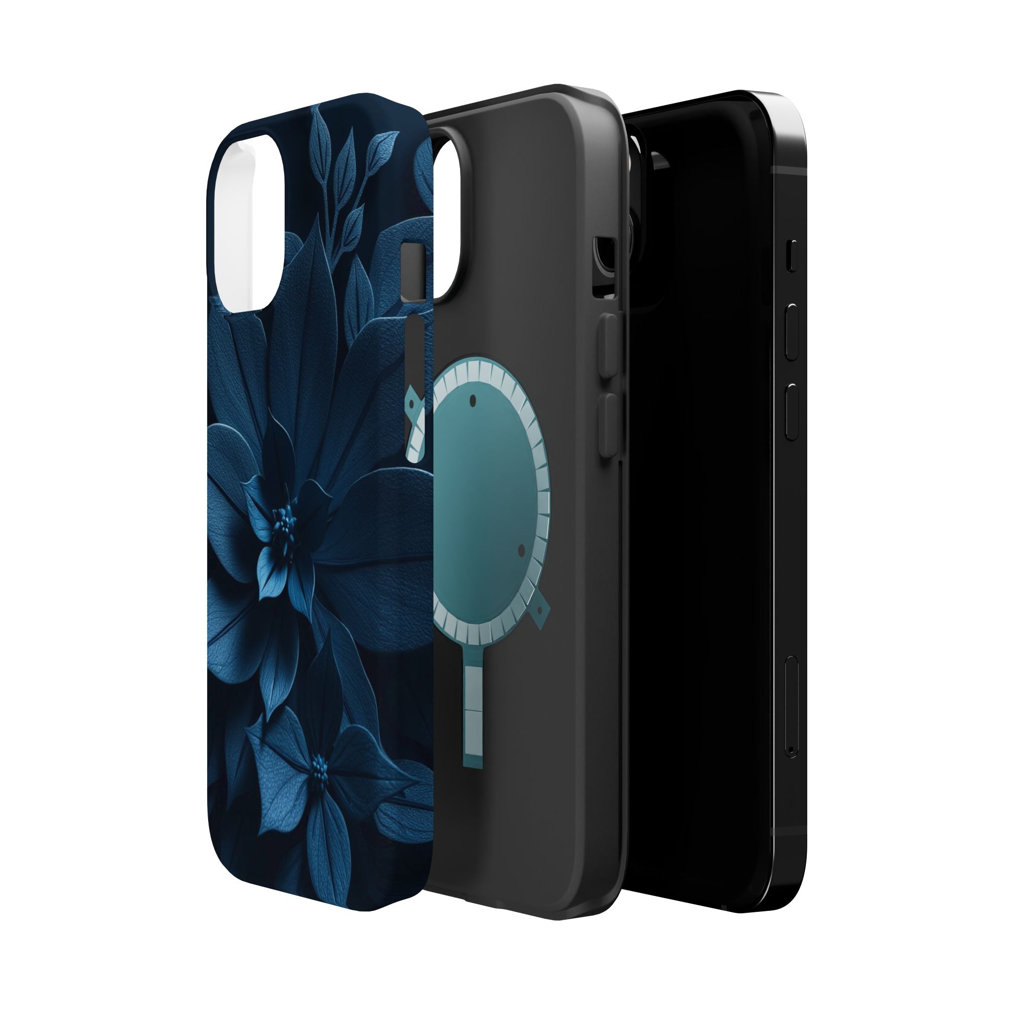 iPhone Midnight Blue And Silver Floral Dark Academia iPhone Slim · iPhone Case