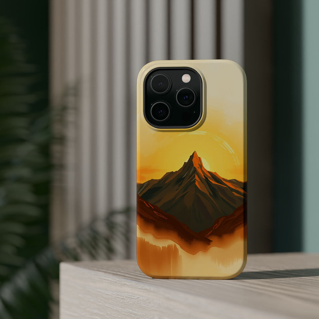 iPhone Mustard And Rust Mountain at Sunrise Slim iPhone Everyday · iPhone Case