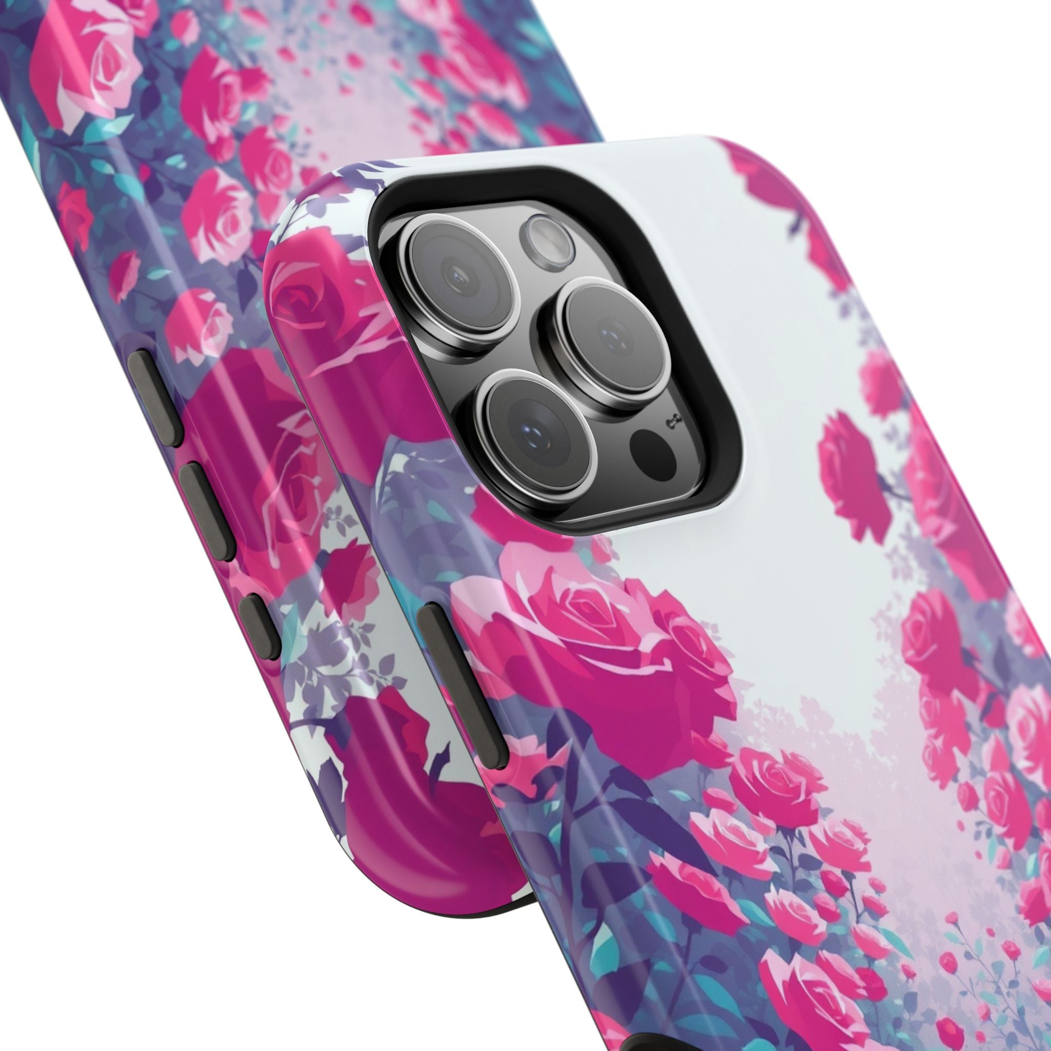 iPhone Cyan And Magenta Rose Garden Slim Everyday Designer Case · iPhone Case