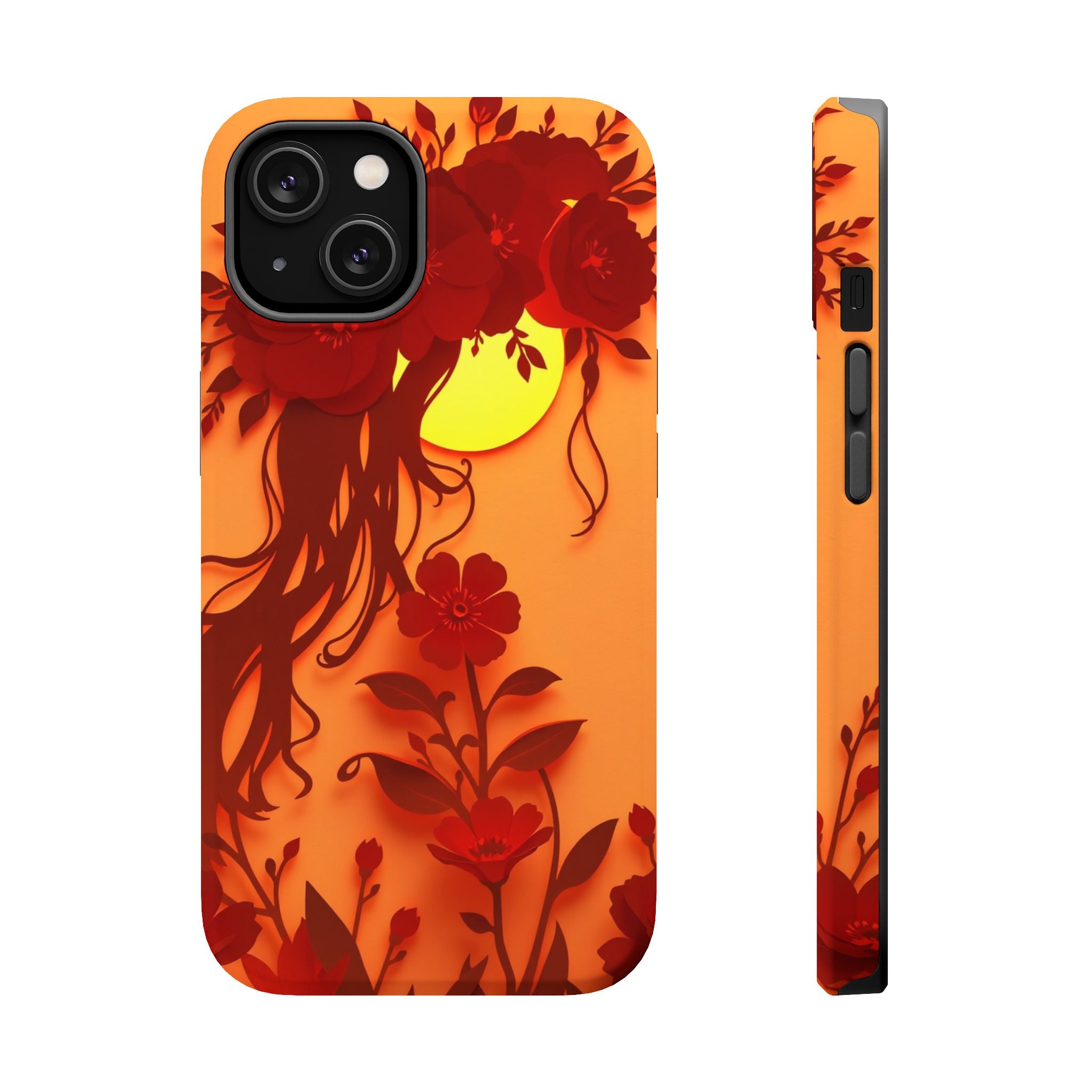 iPhone Sunset Amber And Peach Floral Crown Slim iPhone Everyday · iPhone Case