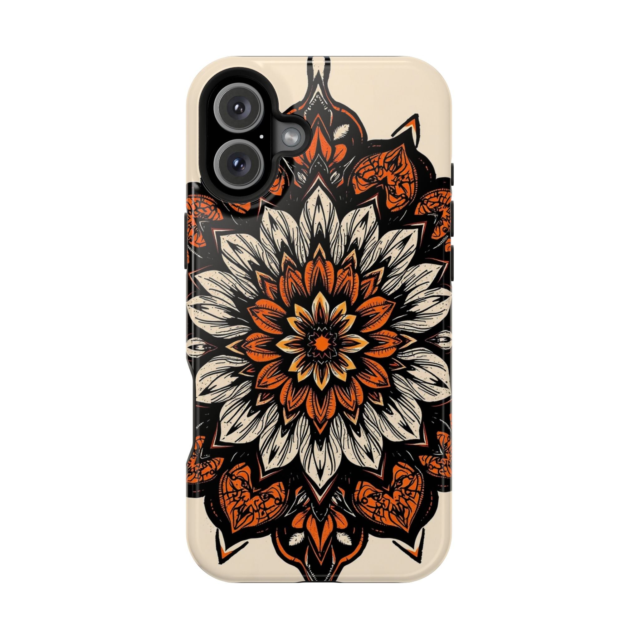 iPhone Burnt Orange And Sand Floral Mandala Slim Snap Cas Carry Case · iPhone Ca