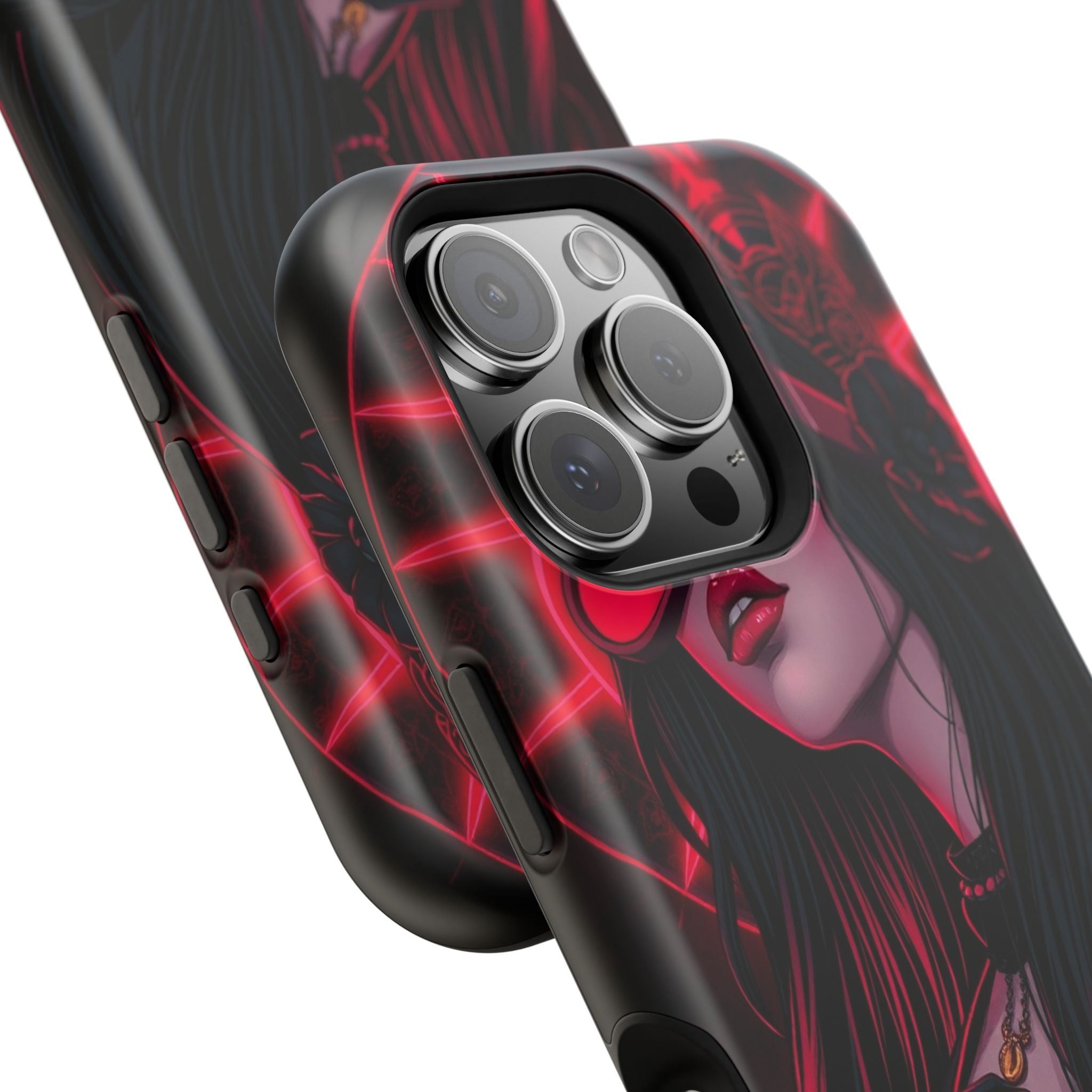 iPhone Black And Crimson Art Nouveau Female Slim Everyday Designer Case · iPhone