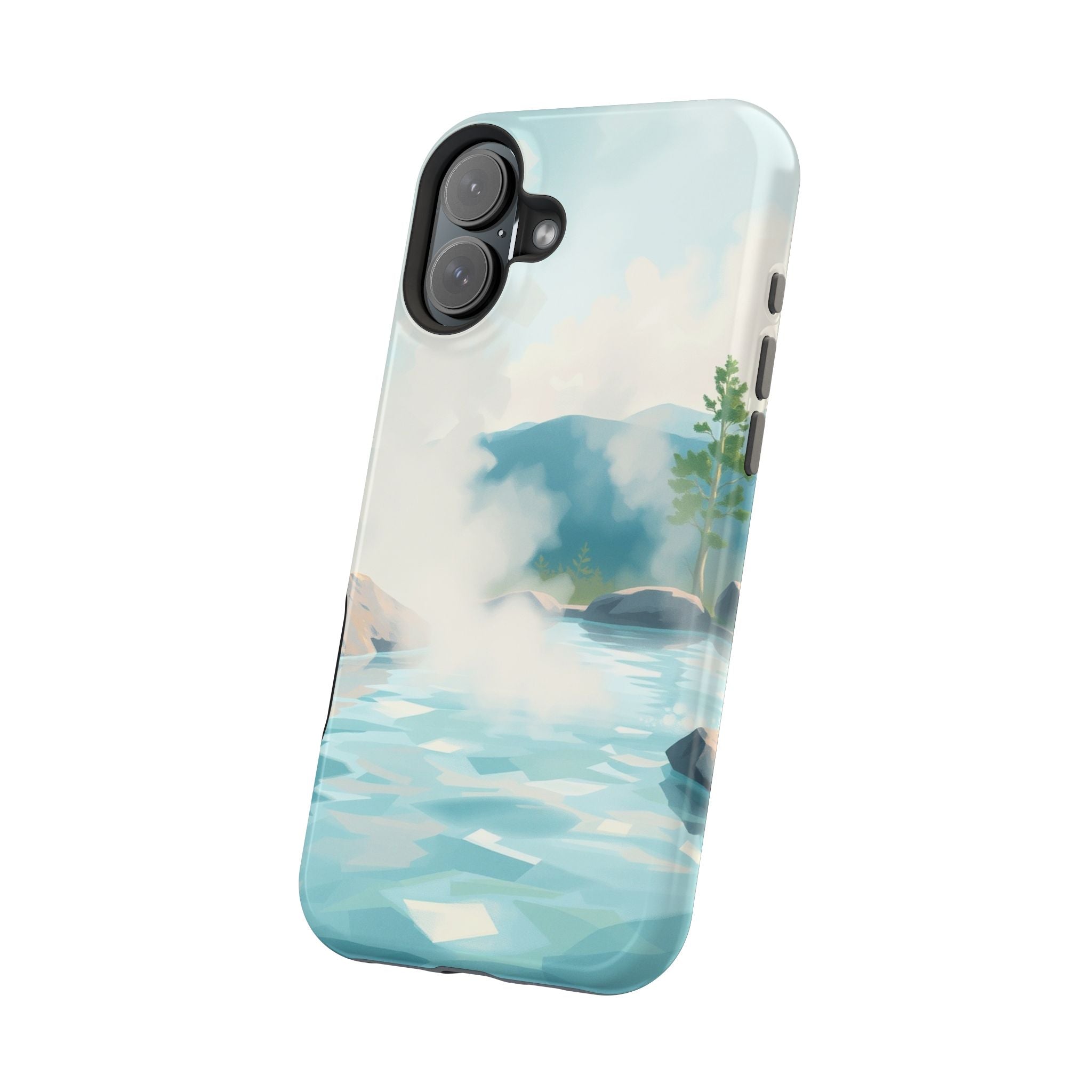 iPhone Mint And Blush Hot Spring Steam Slim Everyday Designer Case · iPhone Case