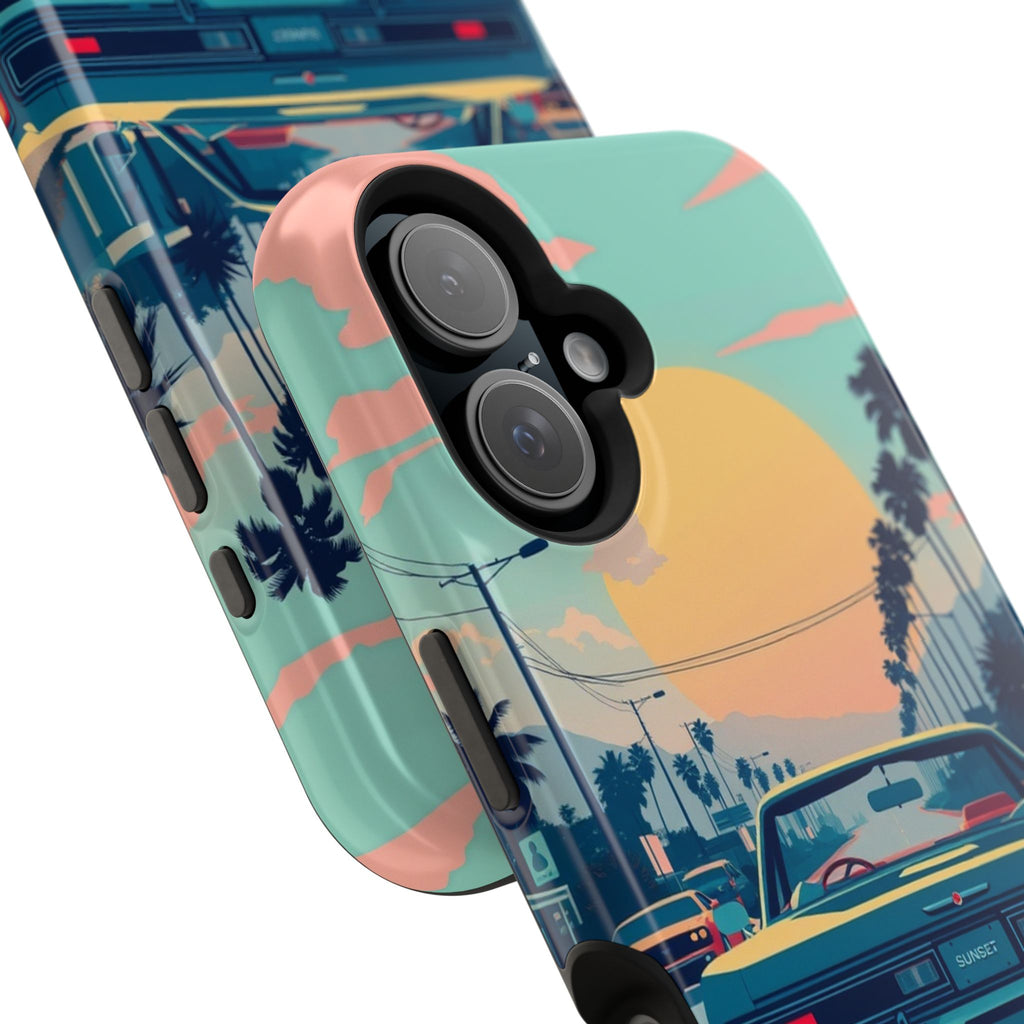 iPhone Sunset Drive 80s Pop Art Bold Slim Everyday Designer Case · iPhone Case