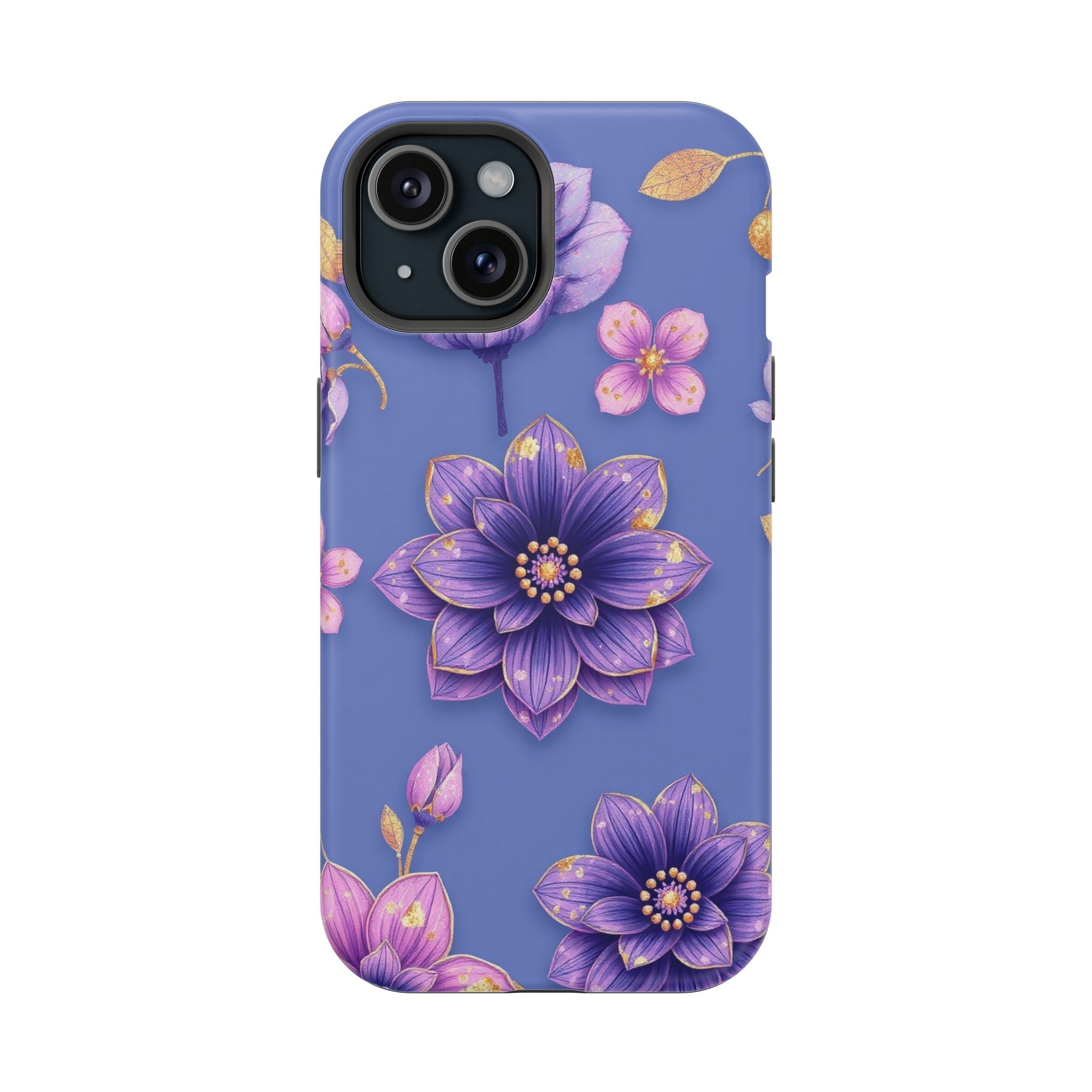 iPhone Indigo And Violet Floral Gold Foil Slim iPhone Everyday Designer · iPhone