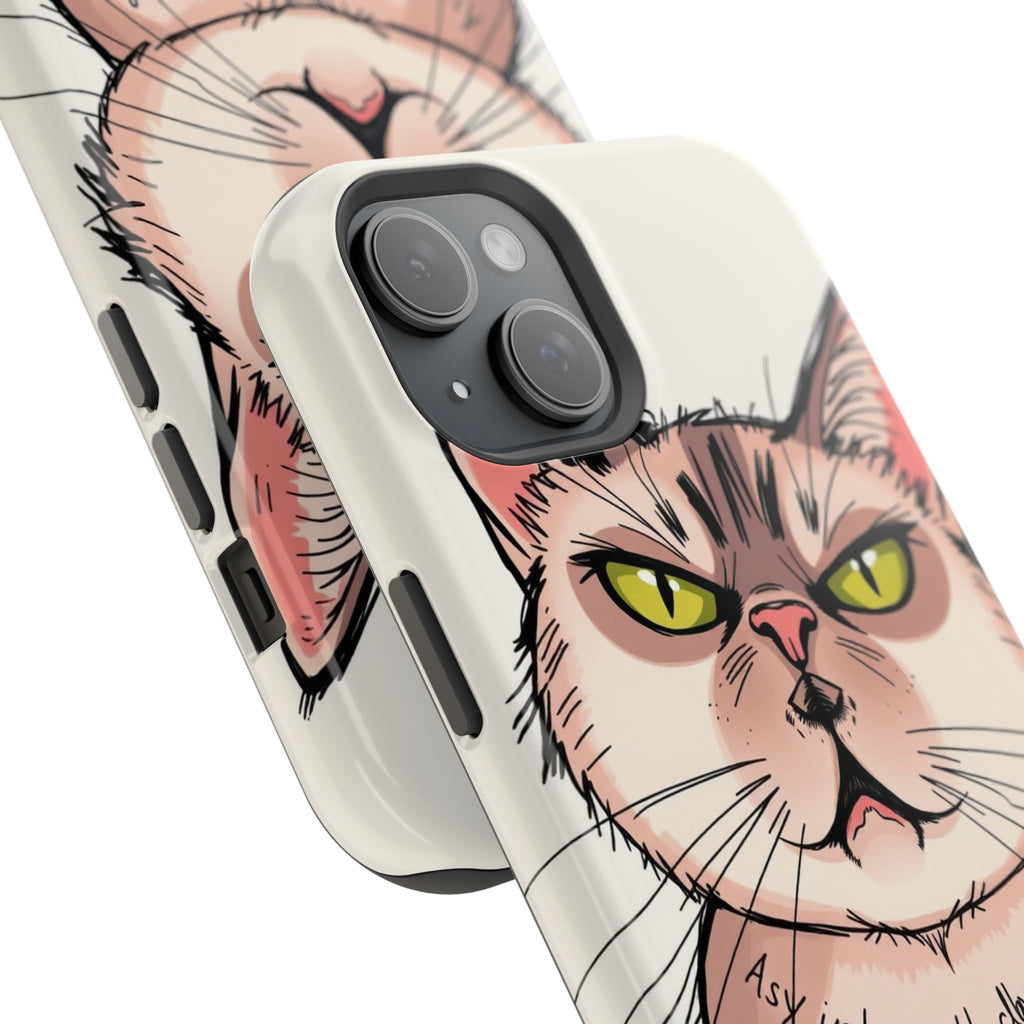 iPhone Sarcastic Cat Verdict Hand-Drawn Sketch Soft Finish Everyday Case · iPhon