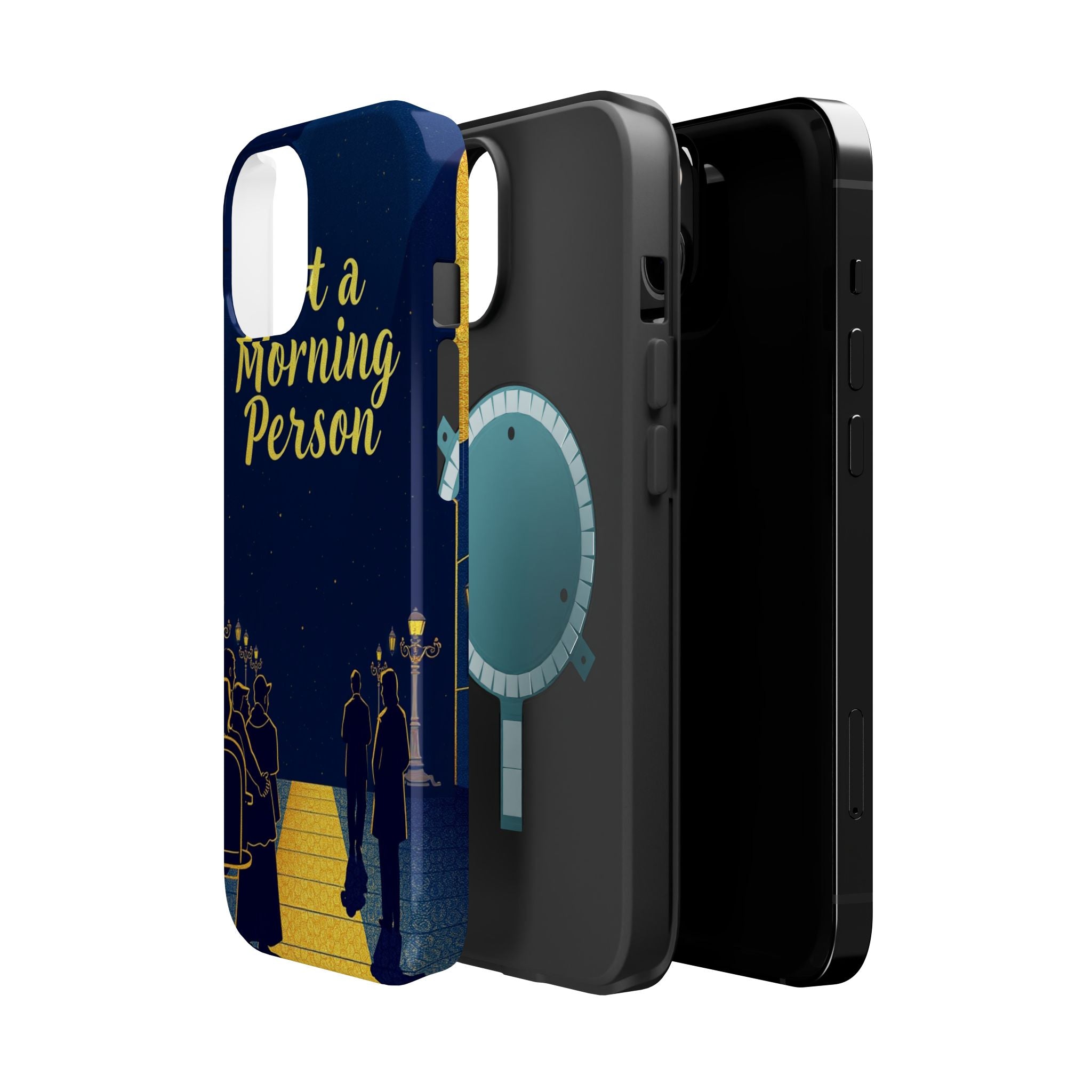 iPhone Midnight Blue And Silver Not a Morning Person Slim Snap Case · iPhone Cas
