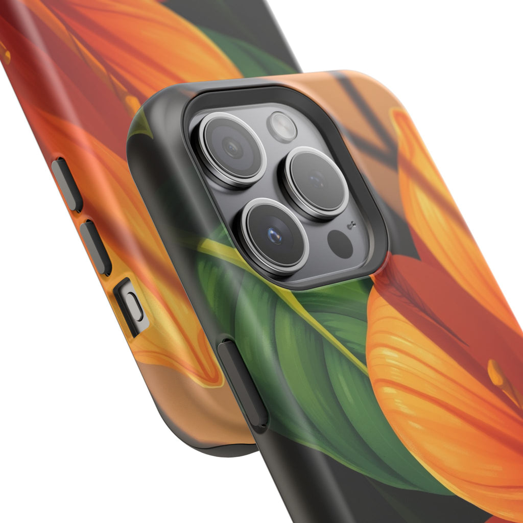 iPhone Sunset Amber And Peach Jungle Floral Slim iPhone Everyday · iPhone Case