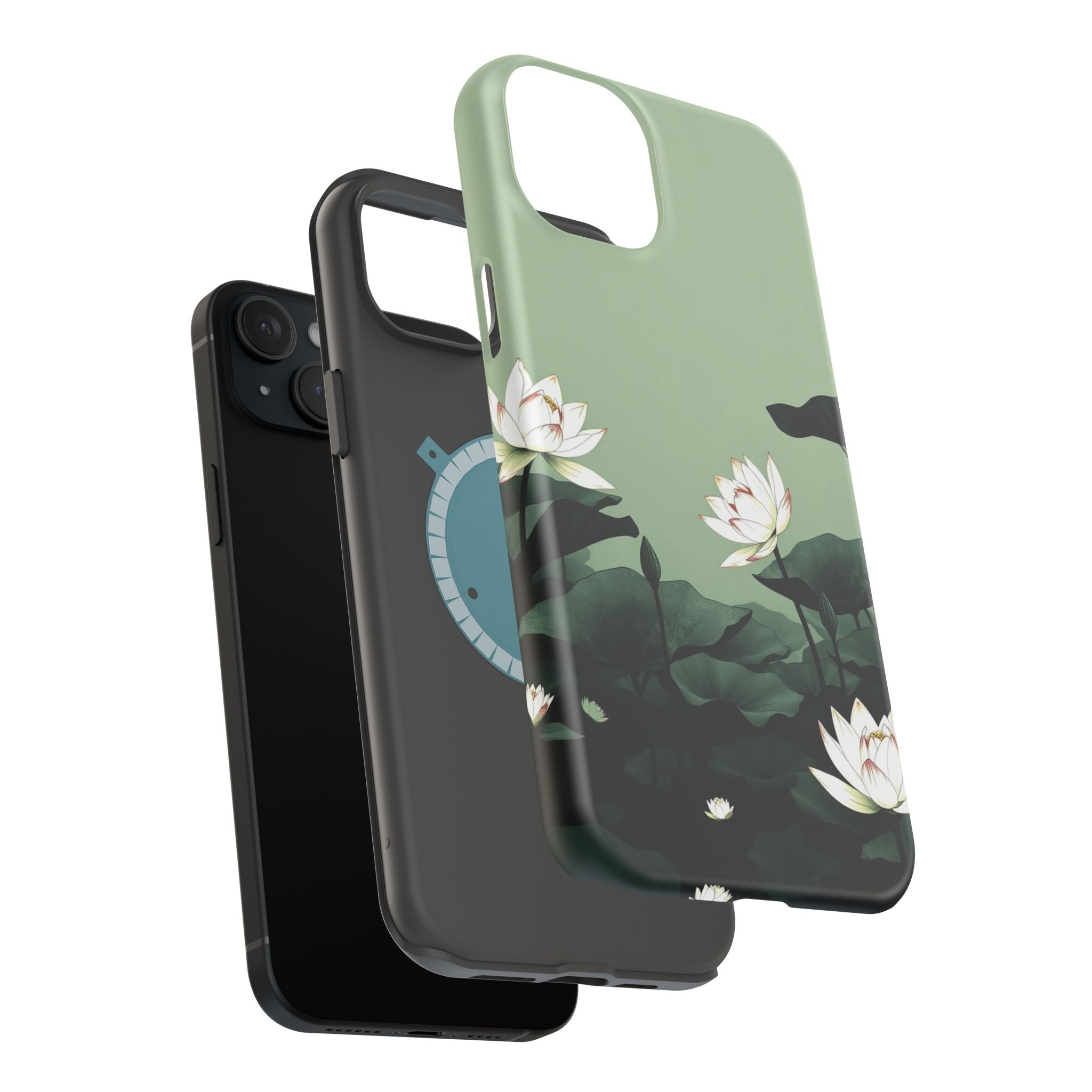 iPhone Sage And Ivory Lotus Pond Bold Modern Everyday Snap Case · iPhone Case