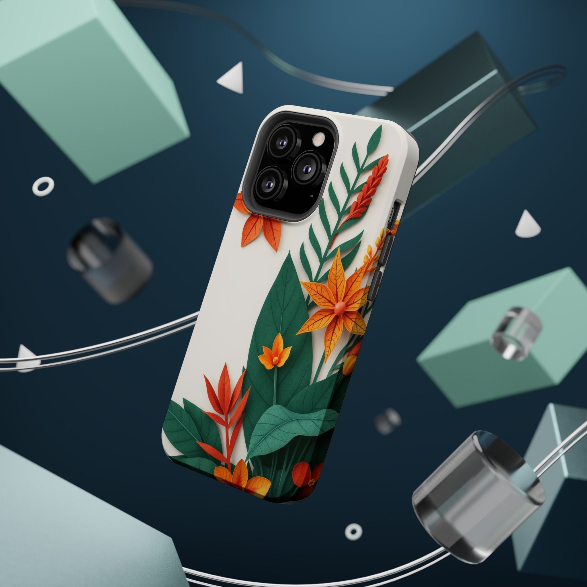 iPhone Jungle Floral Paper Cut Art Bold Modern Everyday Snap Case · iPhone Case