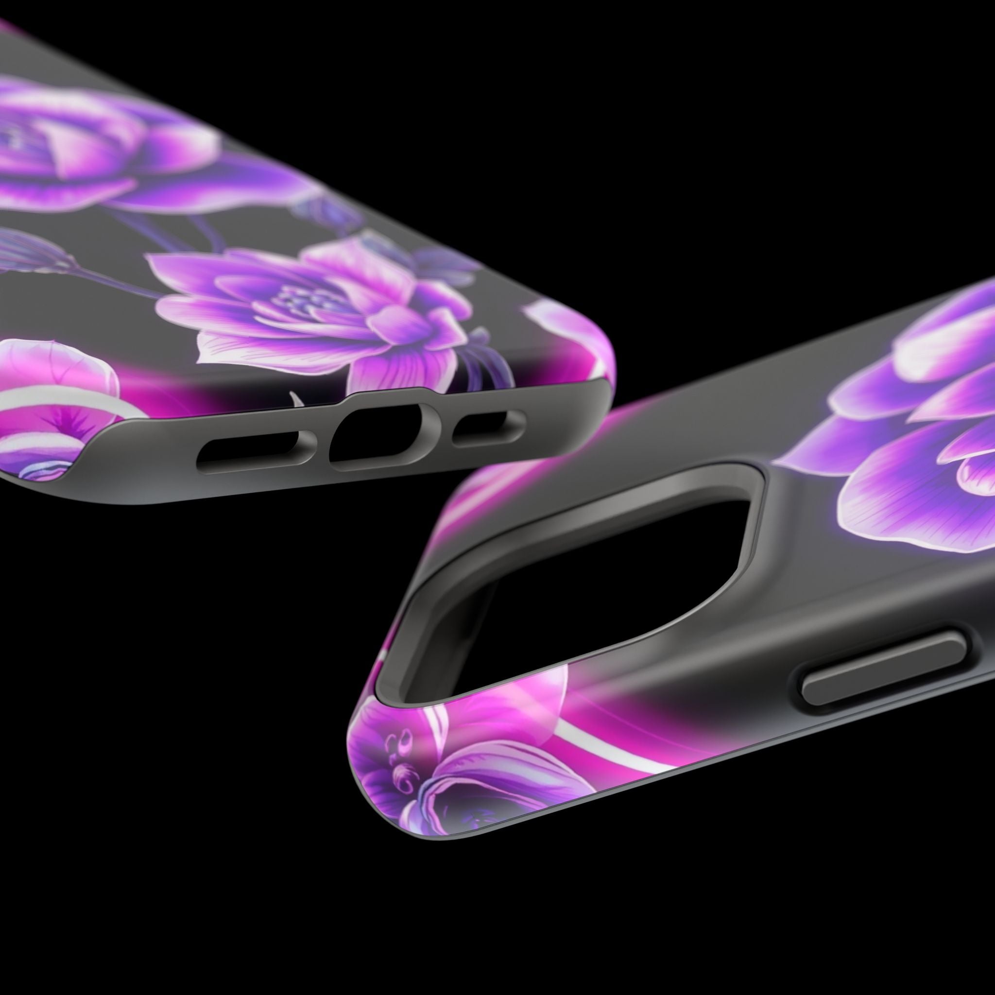 iPhone Floral Ombre Neon Cyberpunk Bold Modern Everyday Snap Case · iPhone Case