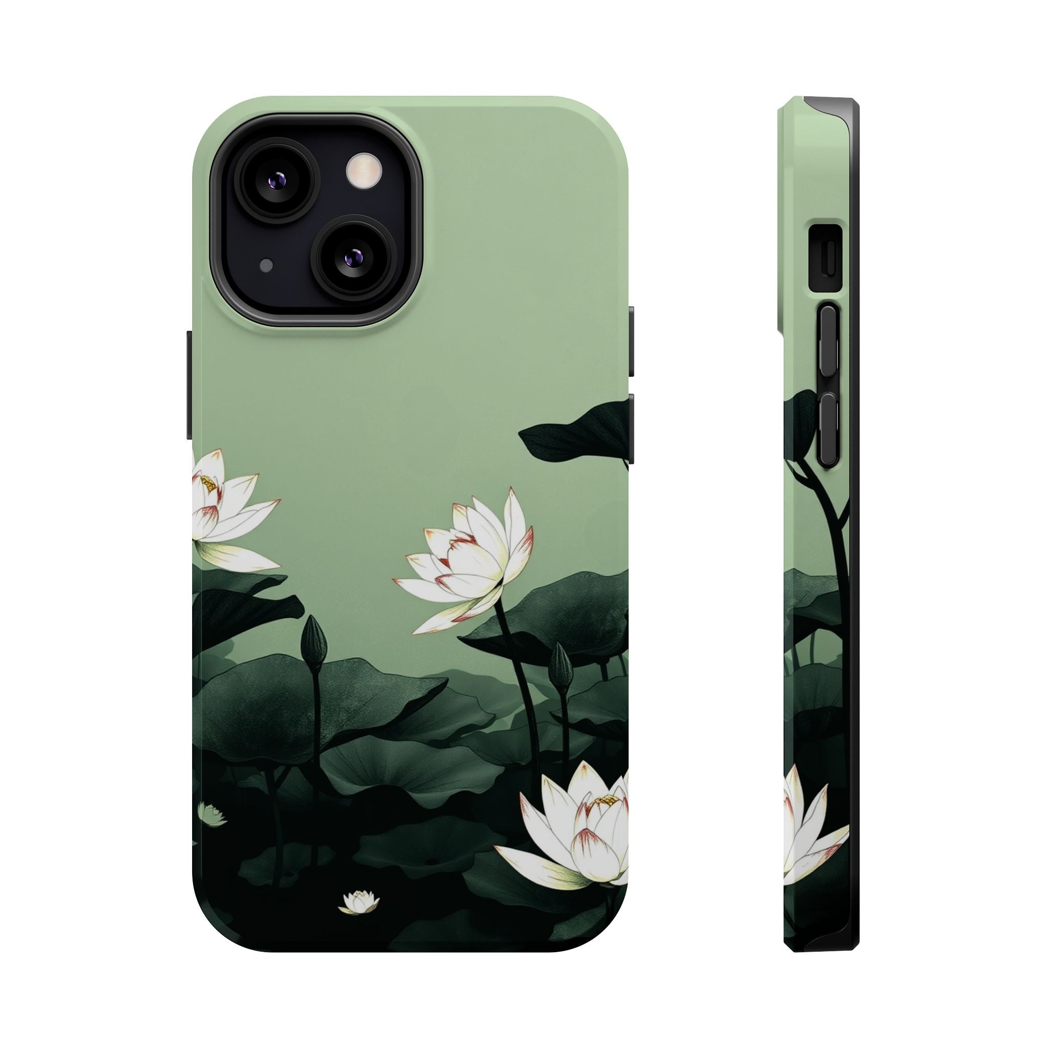 iPhone Sage And Ivory Lotus Pond Bold Modern Everyday Snap Case · iPhone Case