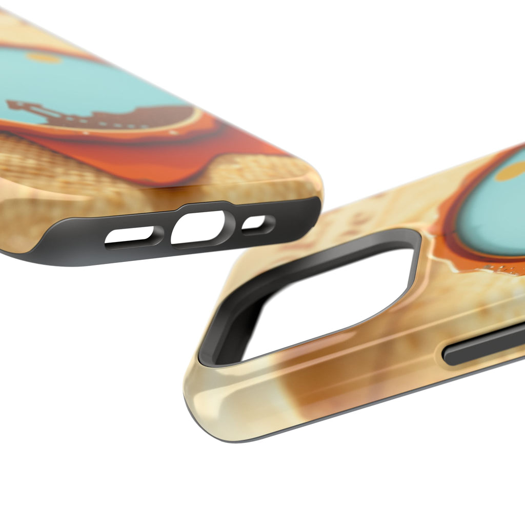 iPhone Burnt Orange And Sand Retro Travel Badge Soft Finish Everyday Case · iPho